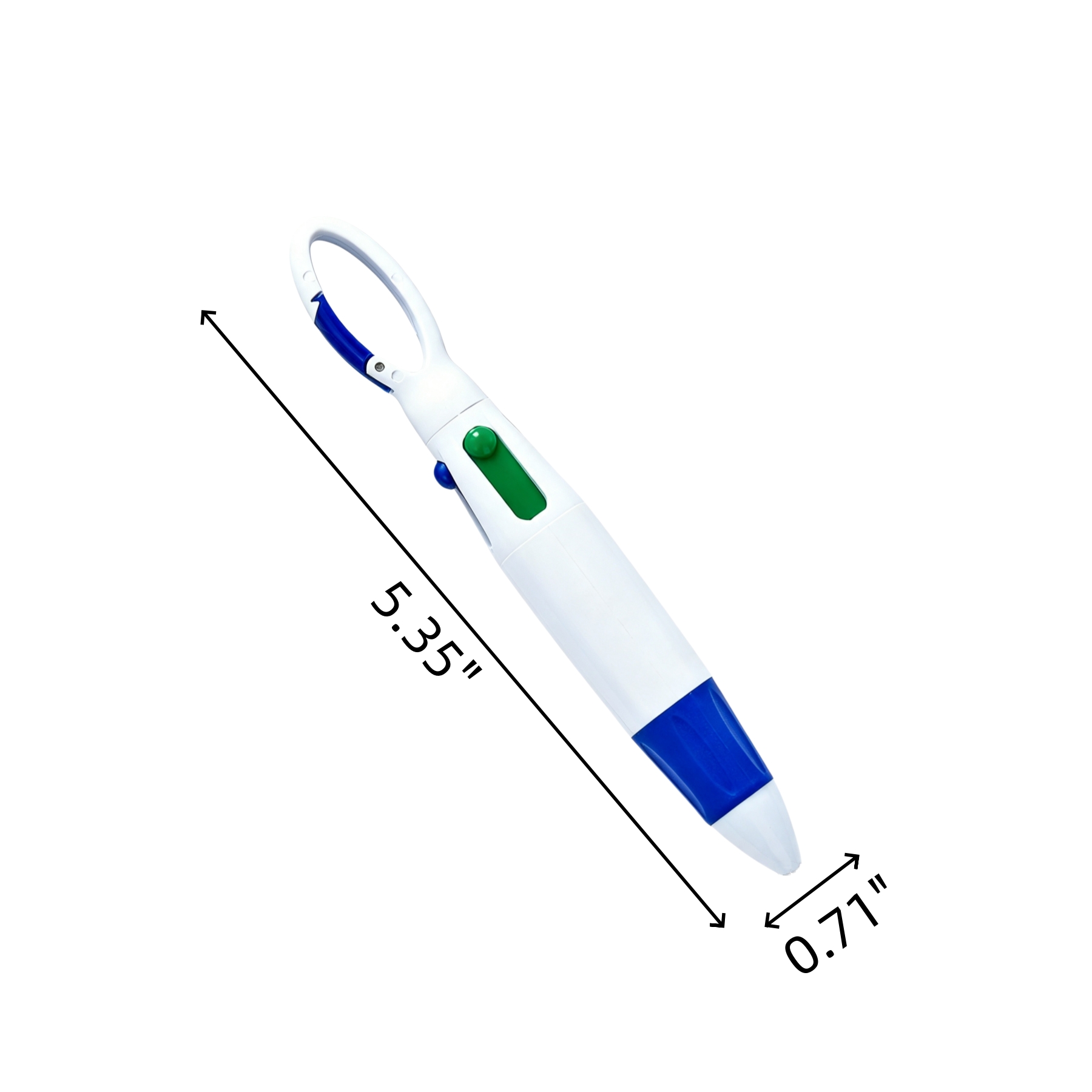 Four-Color Carabiner Ballpoint Pen With Comfort Grip - Image 2