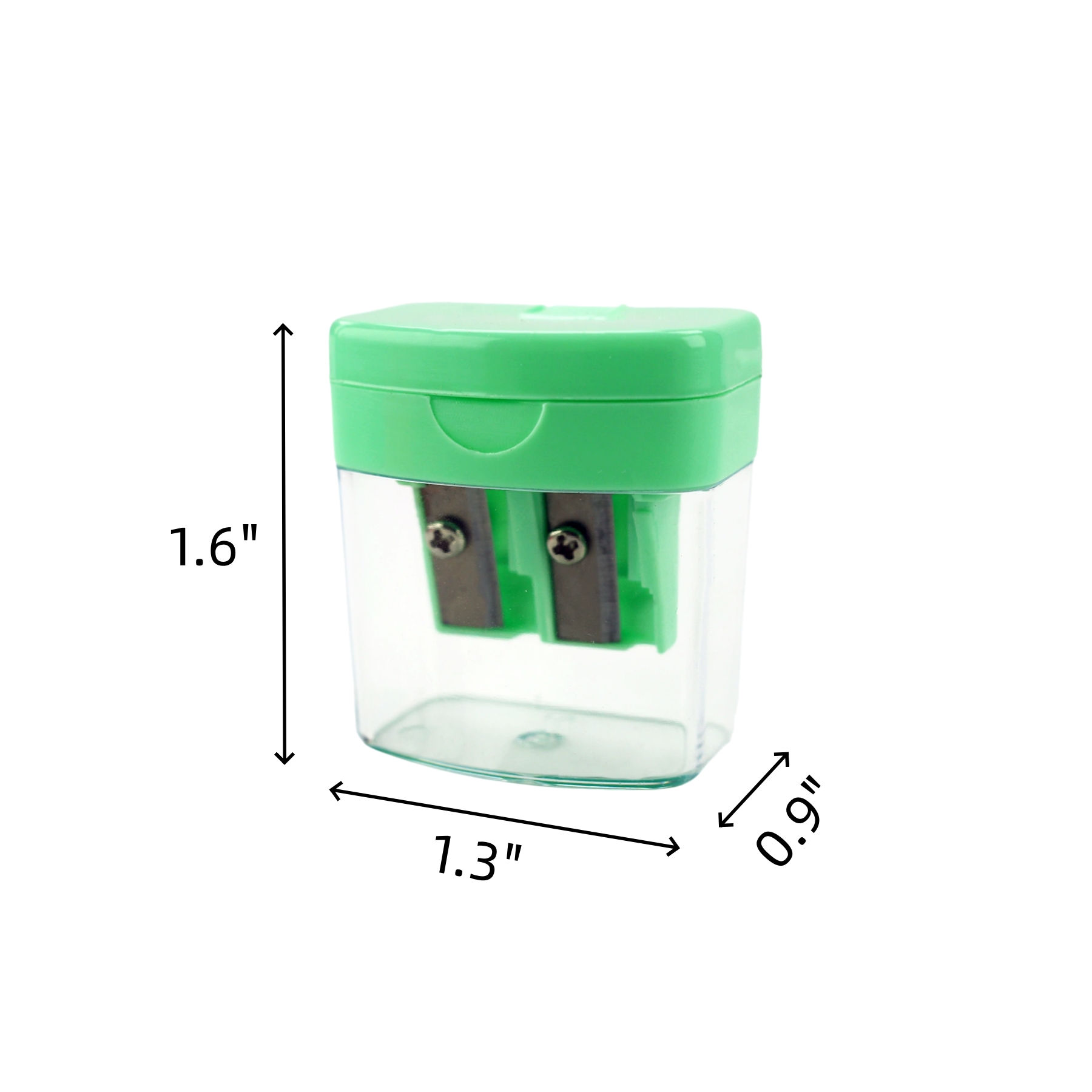 Transparent Dual-Hole Pencil Sharpener With Storage Box - Image 2