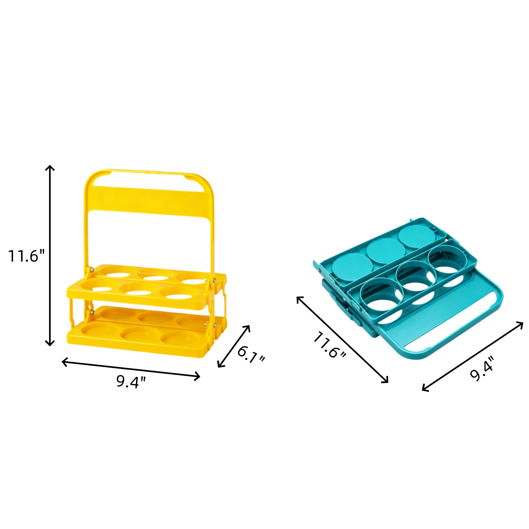Portable Foldable Six-Cup Drink Carrier Holder With Handle - Image 2