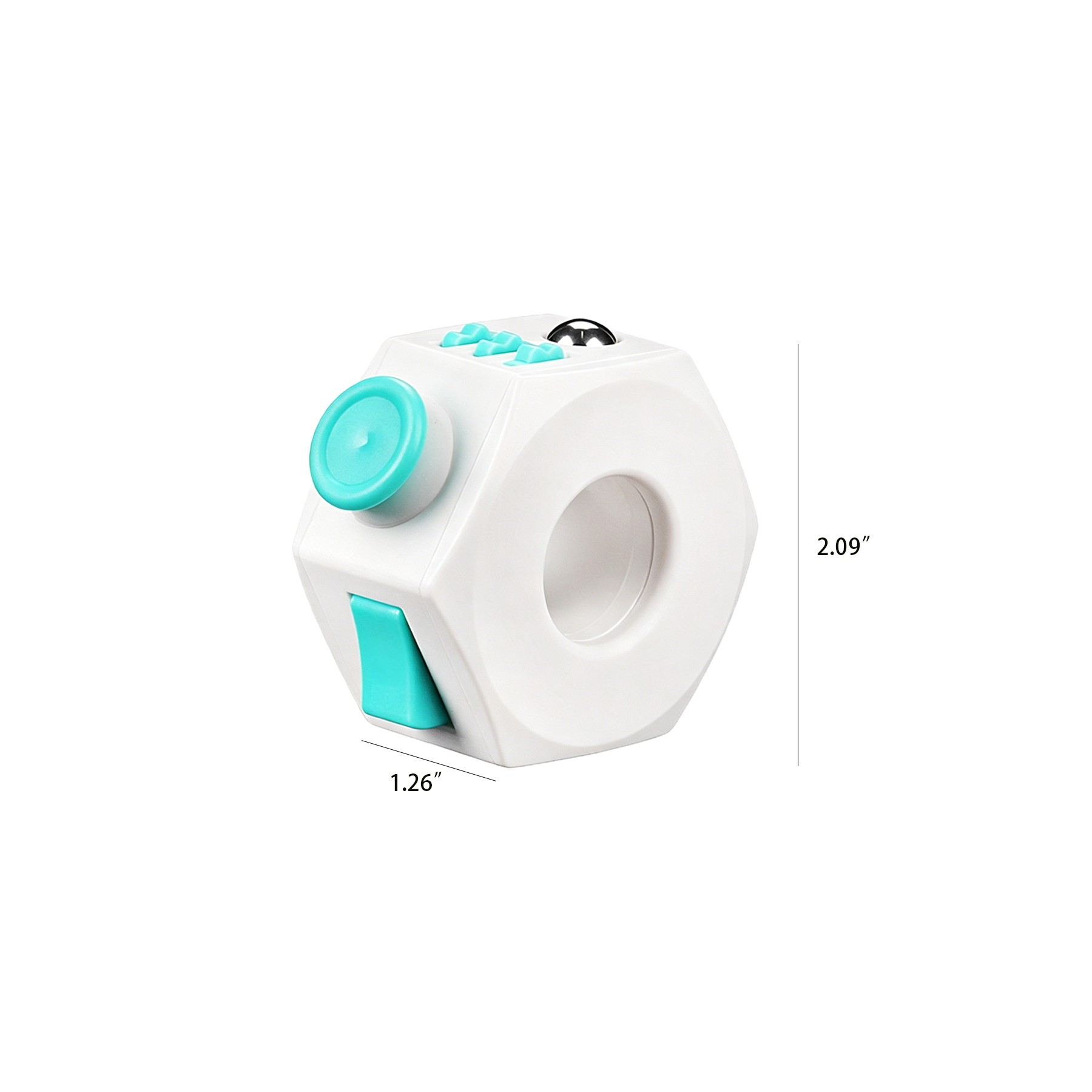 ABS Fidget Dice Stress Toy With Five Activity Controls - Image 2