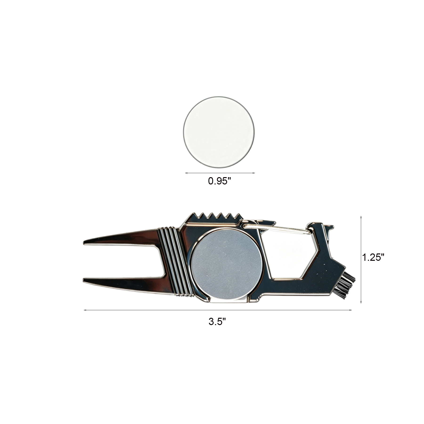 Golf Divot Repair Tool With Bottle Opener And Clip - Image 2