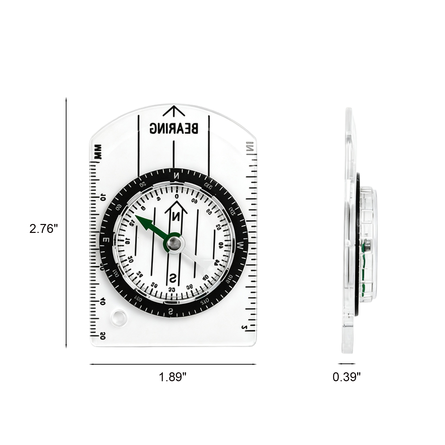 Mini Waterproof Acrylic Survival Compass For Hiking - Image 2