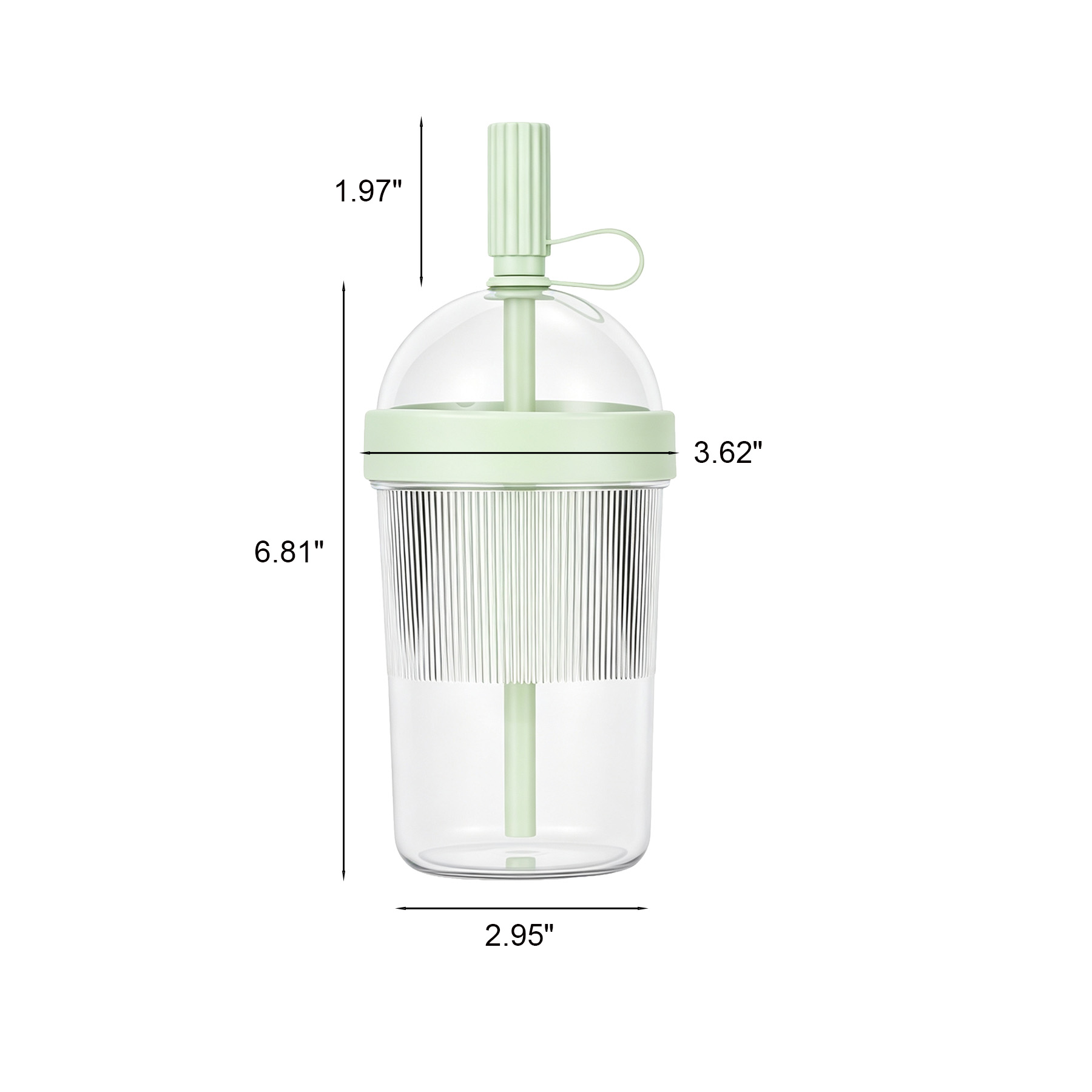 Reusable 14 Oz Iced Coffee Cup With Straw And Handle - Image 2