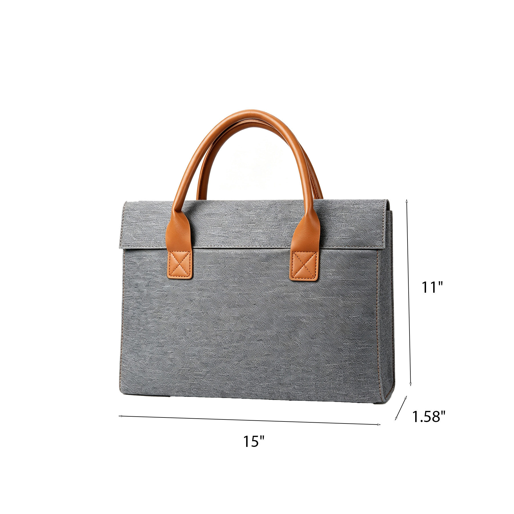 Canvas Laptop Bag With PU Handles For Work Travel - Image 2