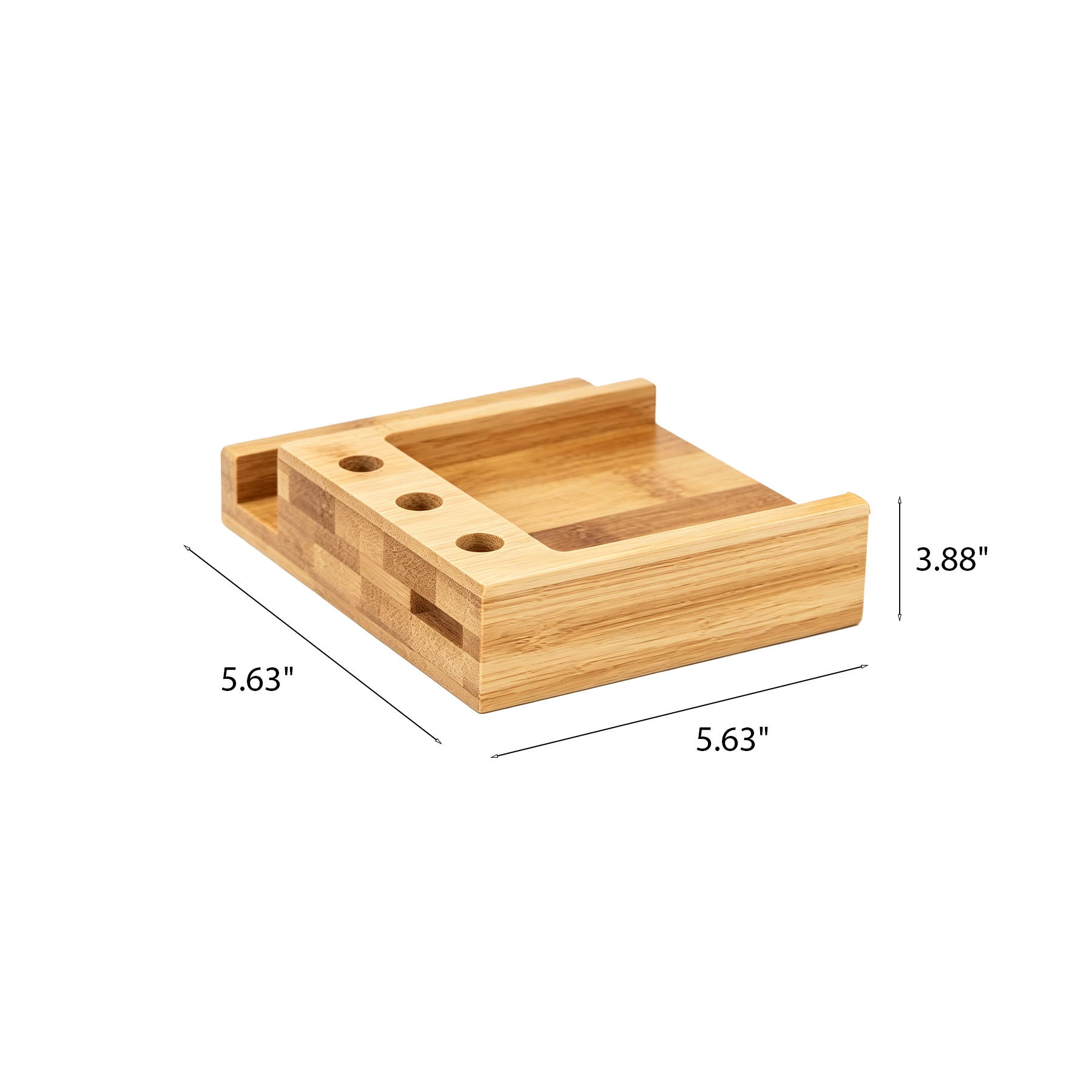 Bamboo Desk Organizer With Phone Stand And Note Pad - Image 2