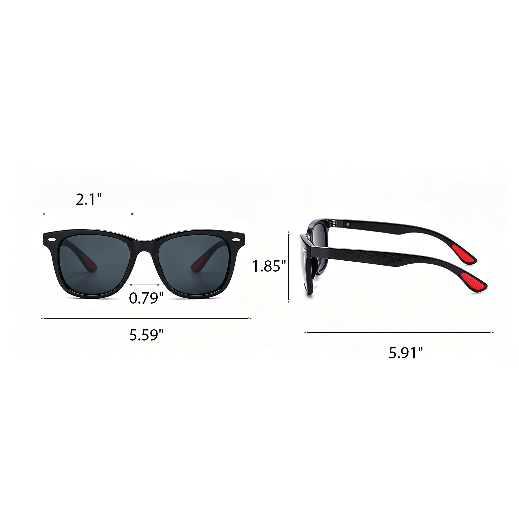 UV400 Matte Sunglasses With Metal Accent For Events - Image 2