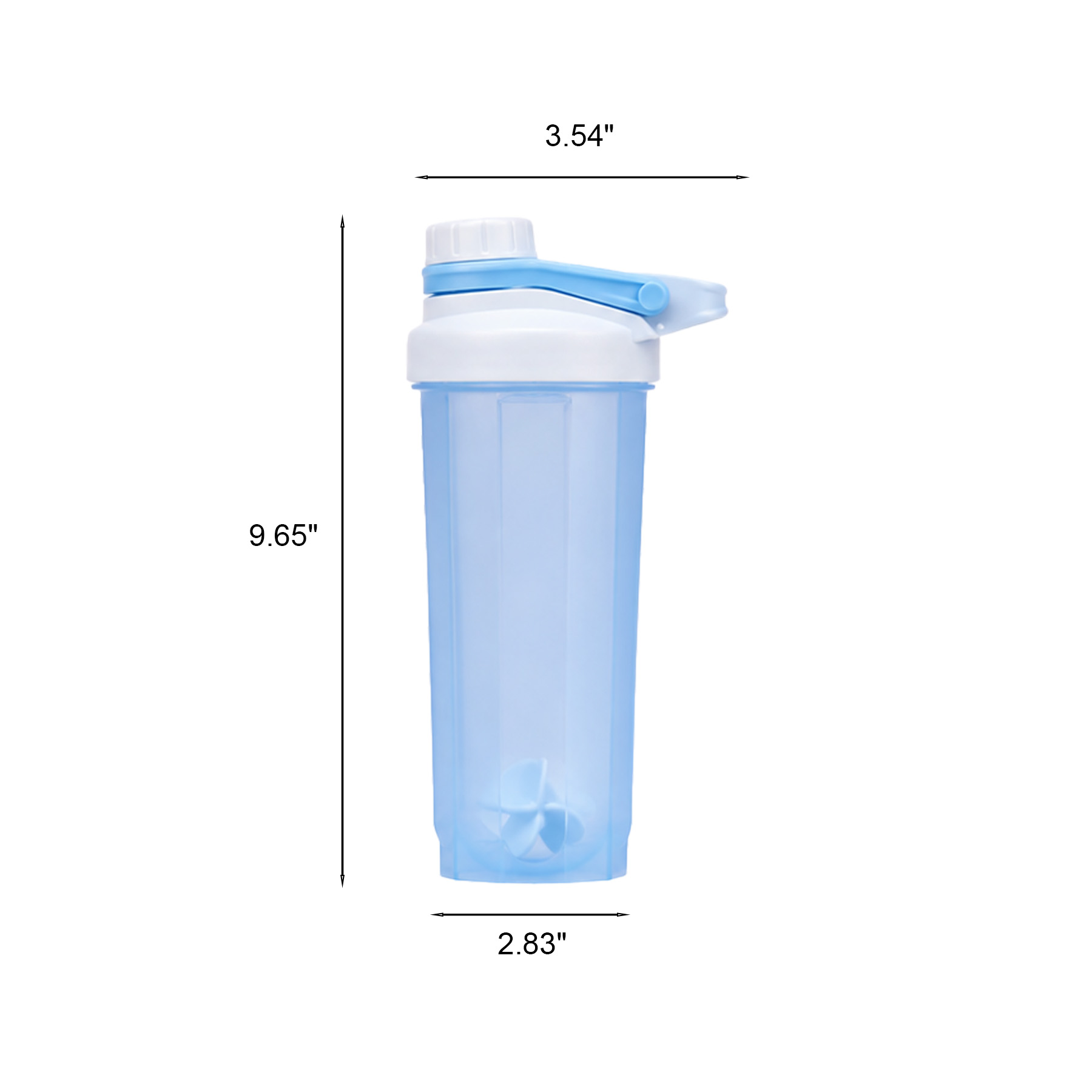 24 Oz Plastic Shaker Bottle With Mixer Ball For Gym - Image 2