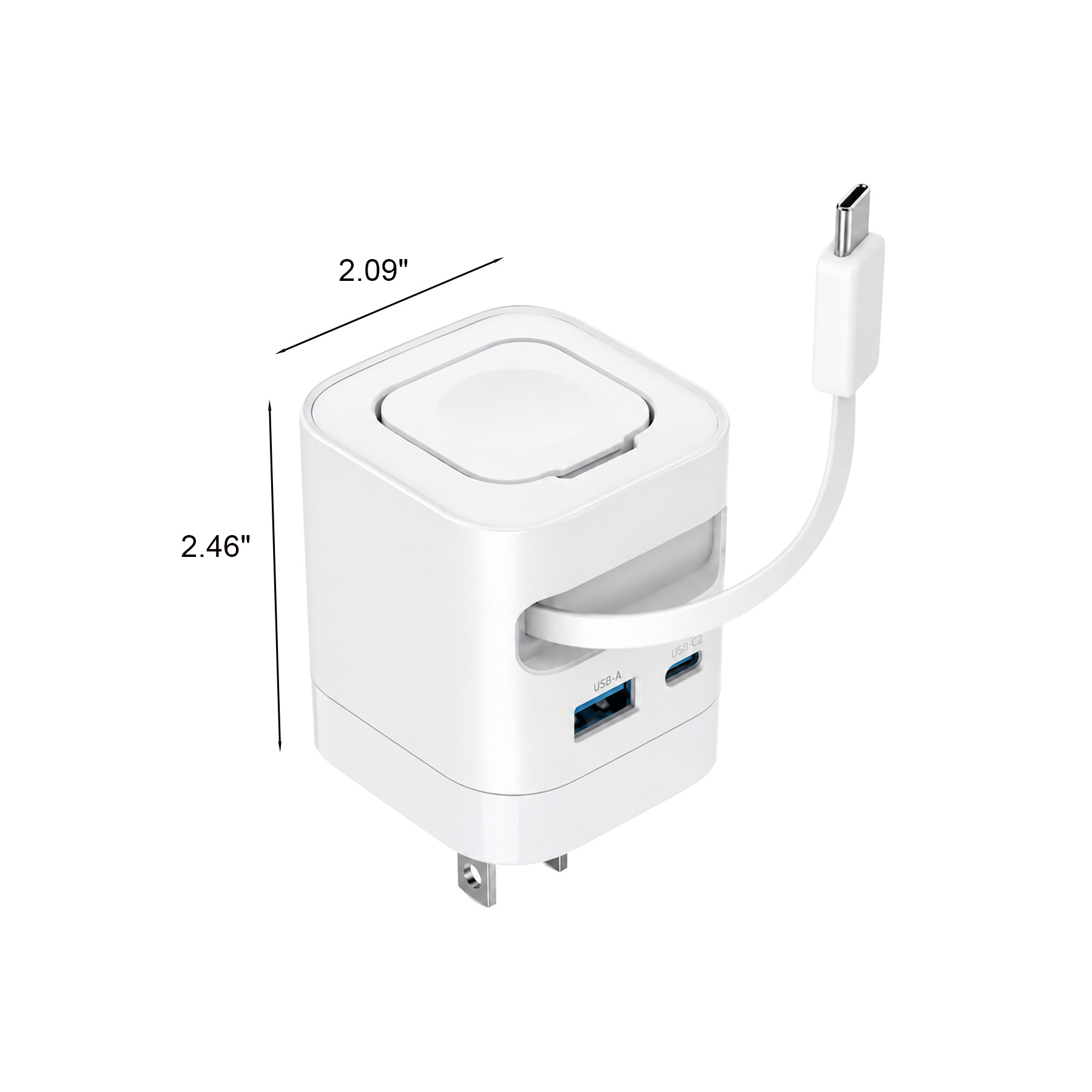 35W 4 In 1 Retractable USB C Wall Charger With Watch Pad - Image 2