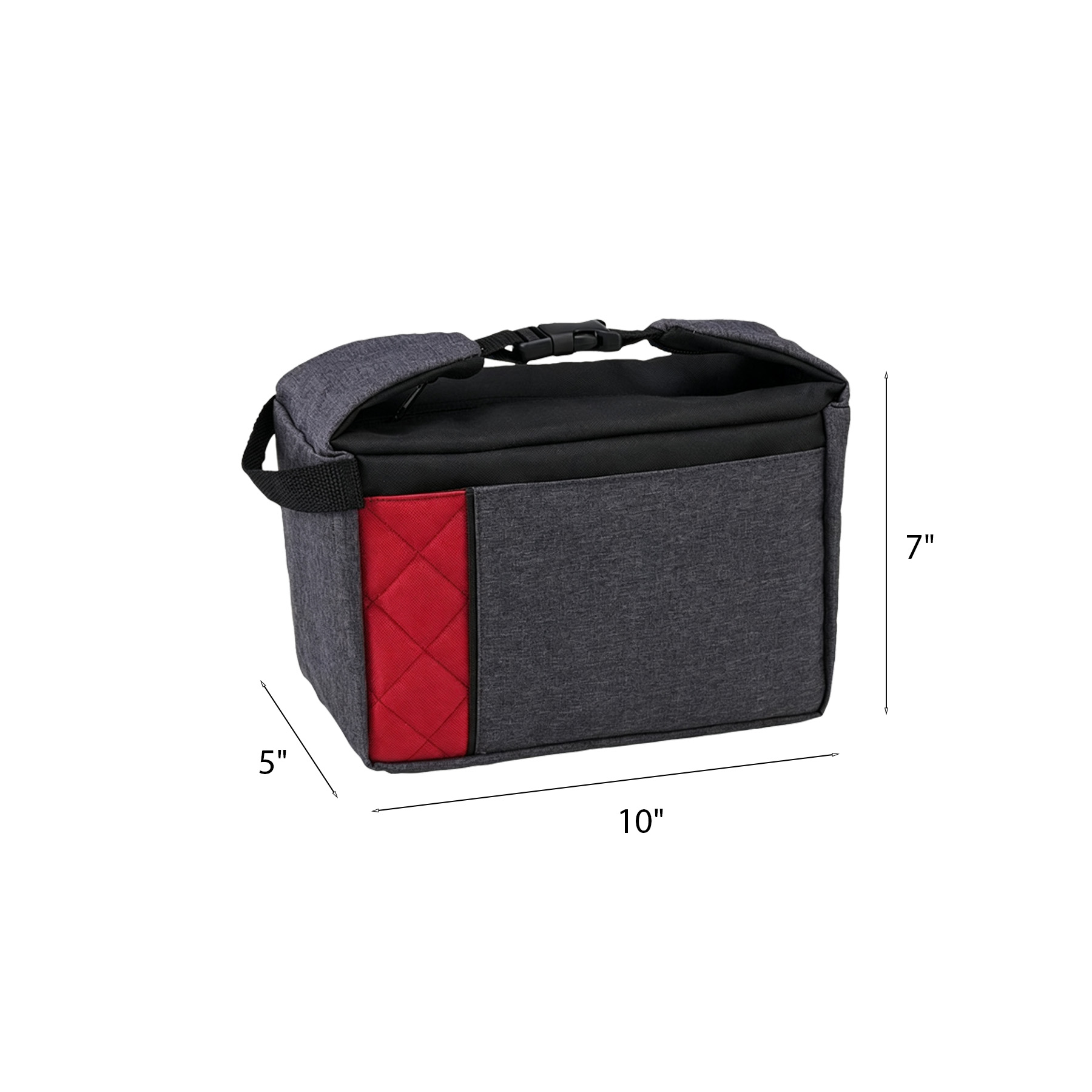 Insulated Heathered Polyester Lunch Bag With Pocket - Image 2