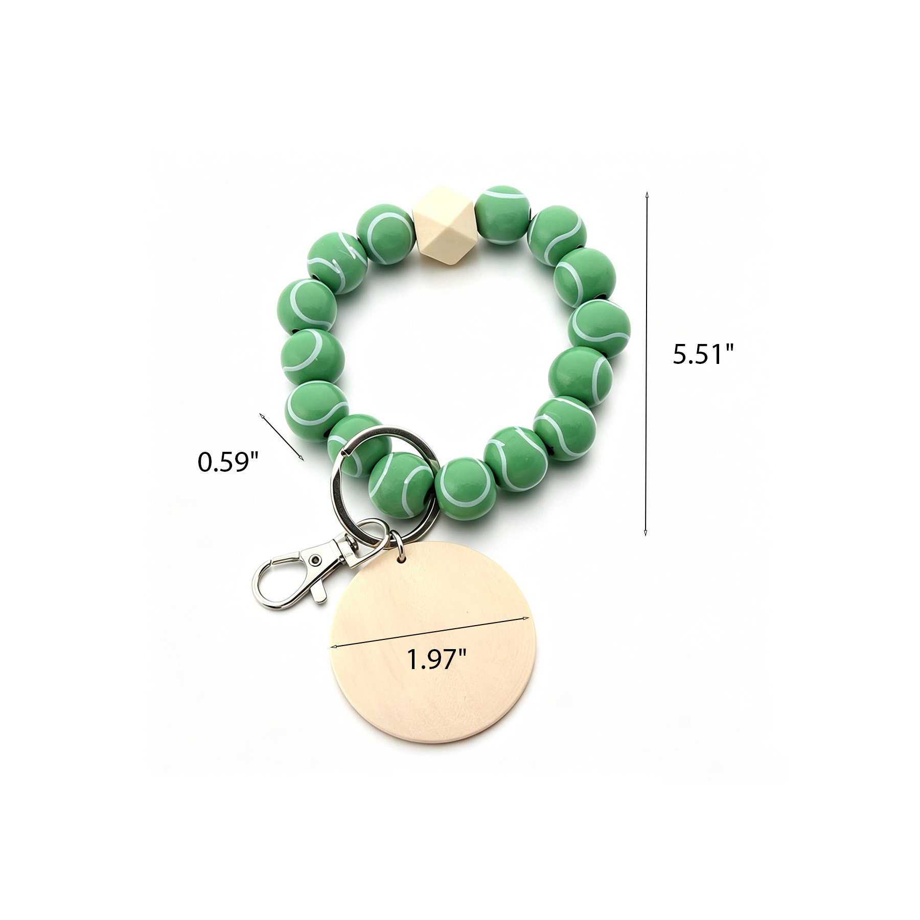 Sports Ball Beaded Bracelet Keychain For Team Fans - Image 2