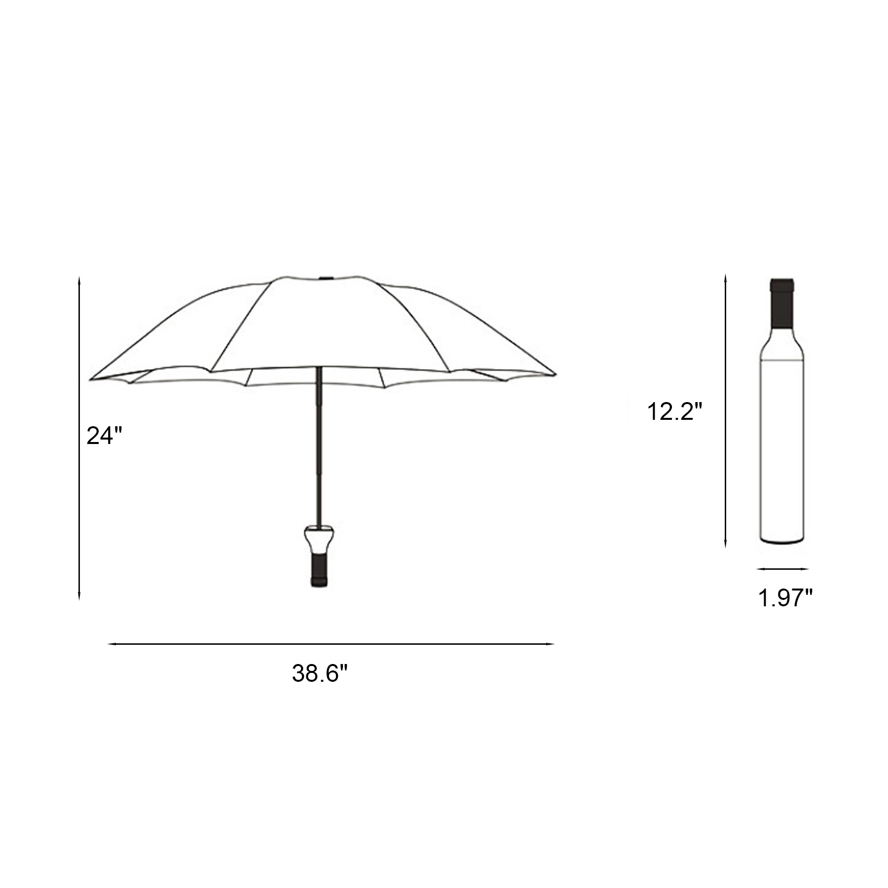 Wine Bottle Case Folding Umbrella For Rain And Travel - Image 2