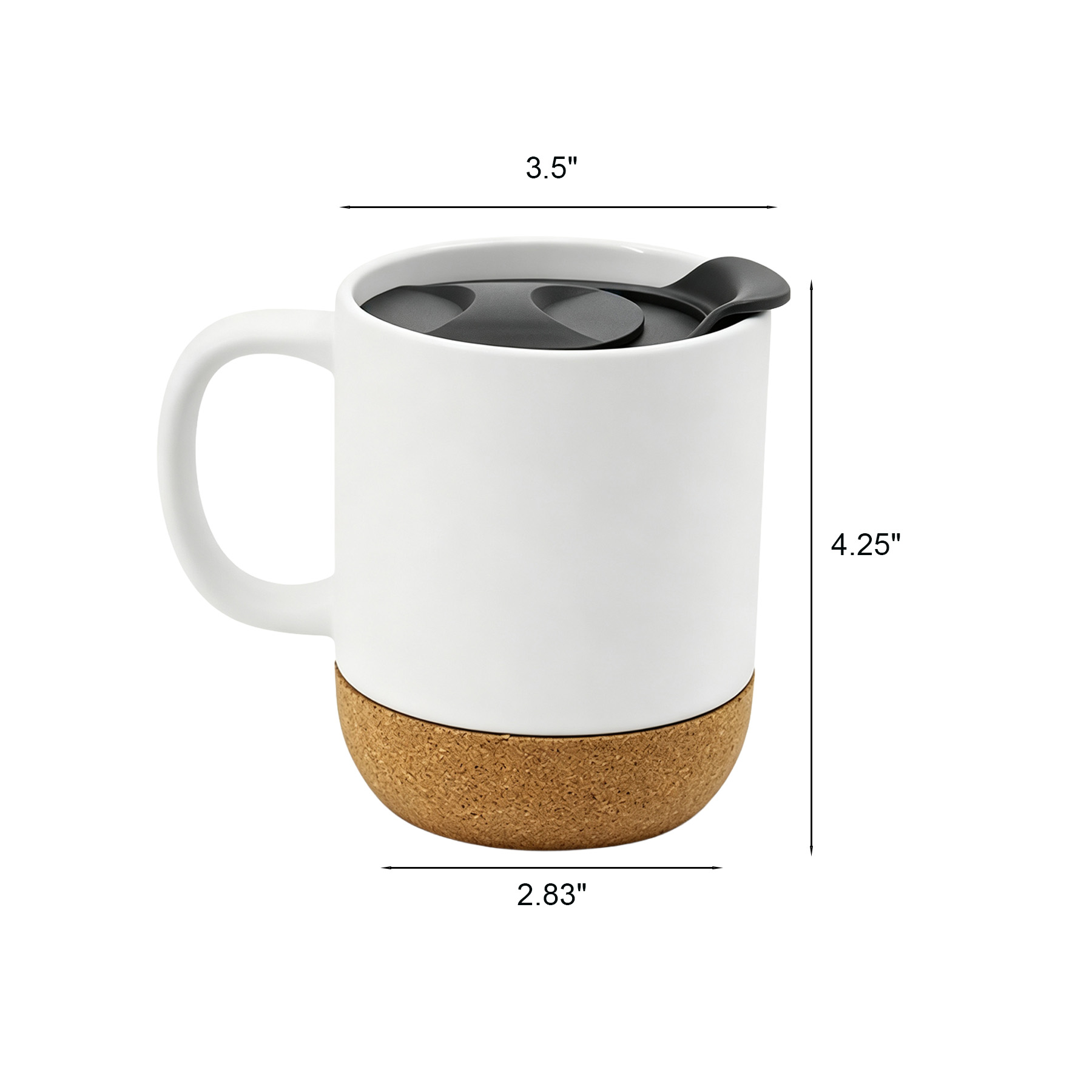 Insulated Cork Bottom Mug With Slide Lid For Desks - Image 2