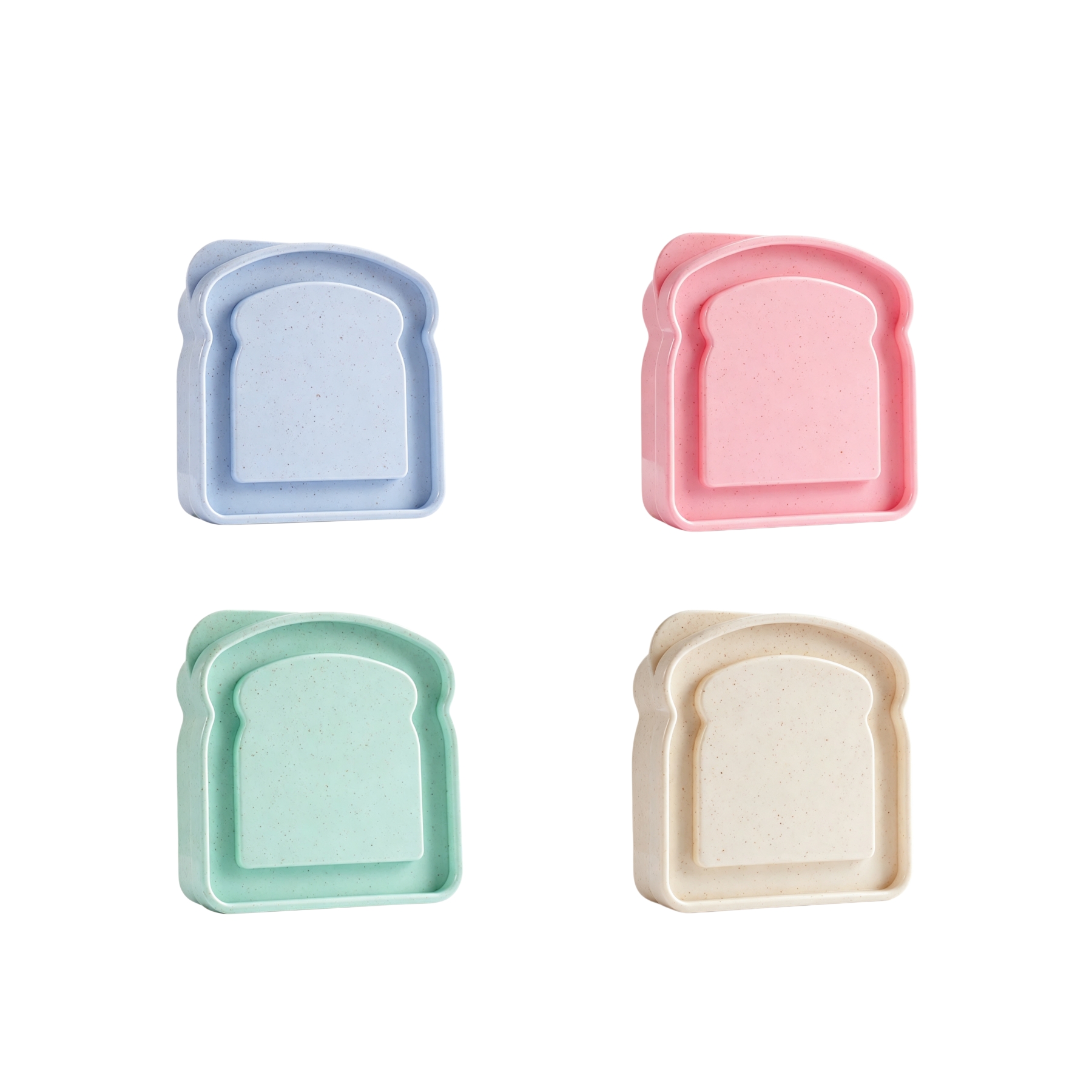 Reusable Wheat Straw Toast-Shaped Sandwich Lunch Box - Image 3