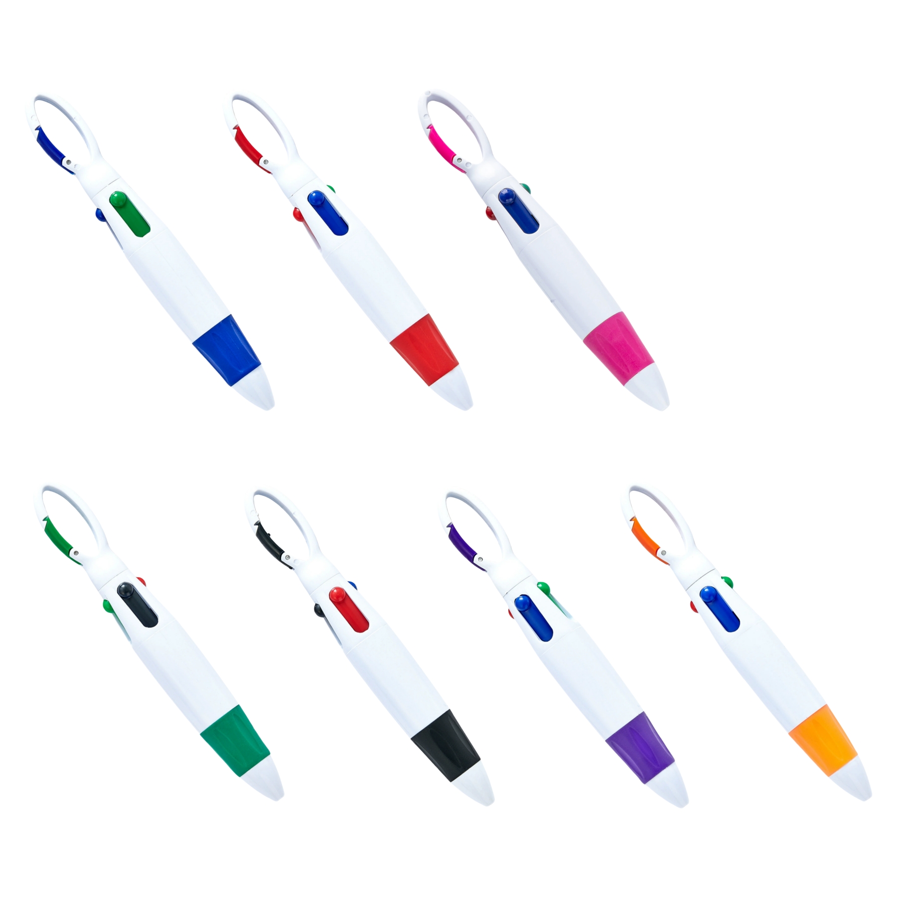 Four-Color Carabiner Ballpoint Pen With Comfort Grip - Image 3
