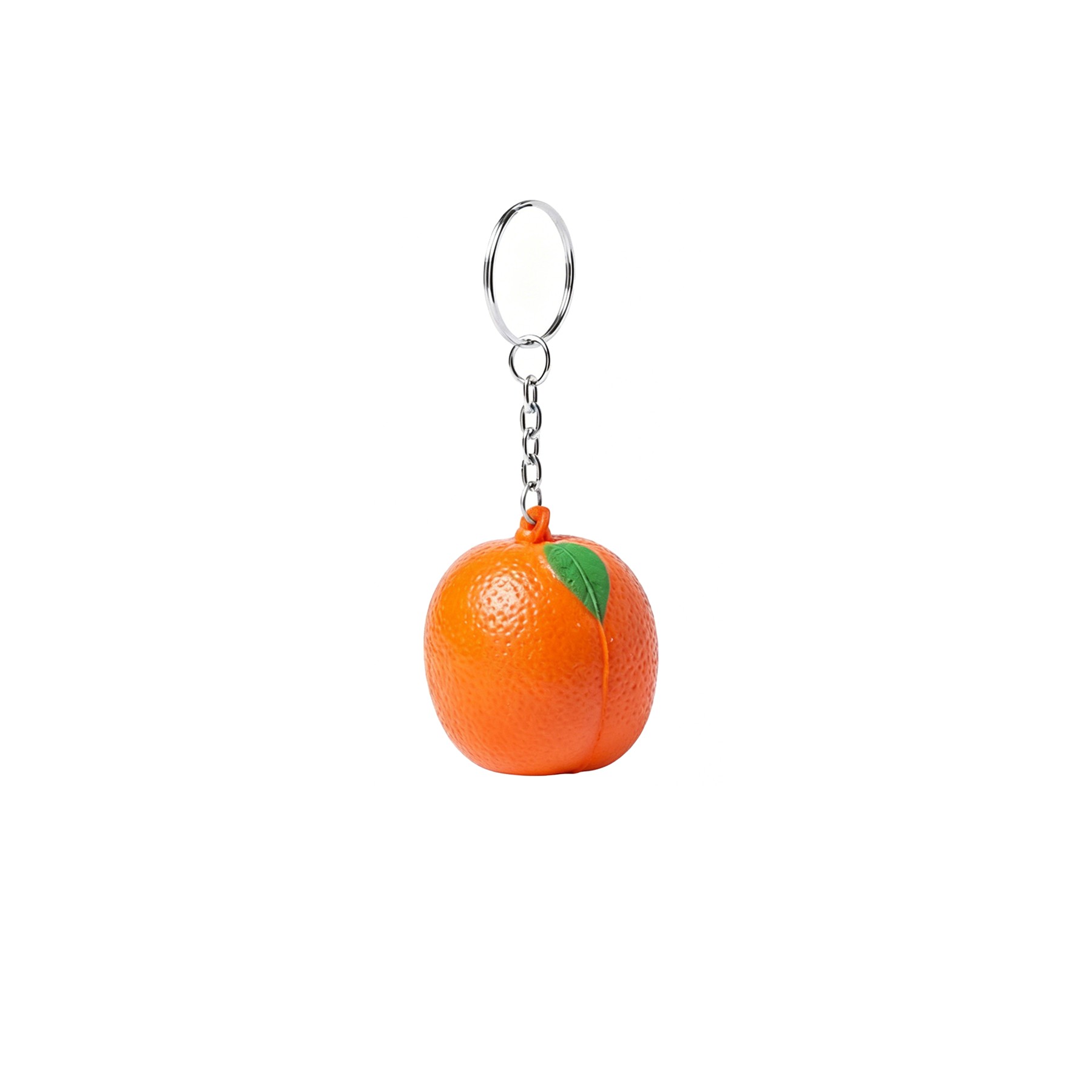 Orange Shape Stress Ball Keychain With Split Ring - Image 3