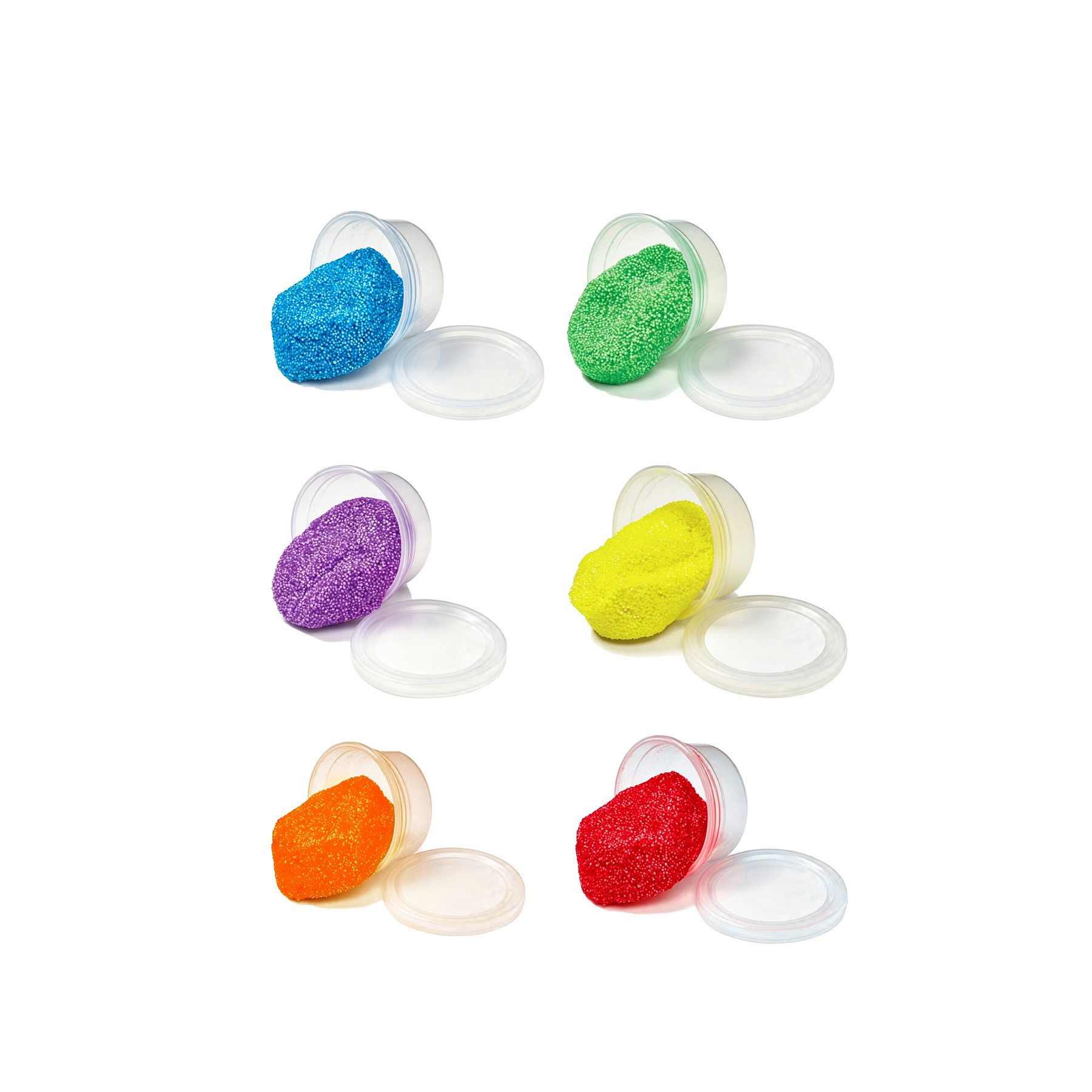 Soft Foam Putty Sensory Toy In Clear Round Desk Case - Image 3