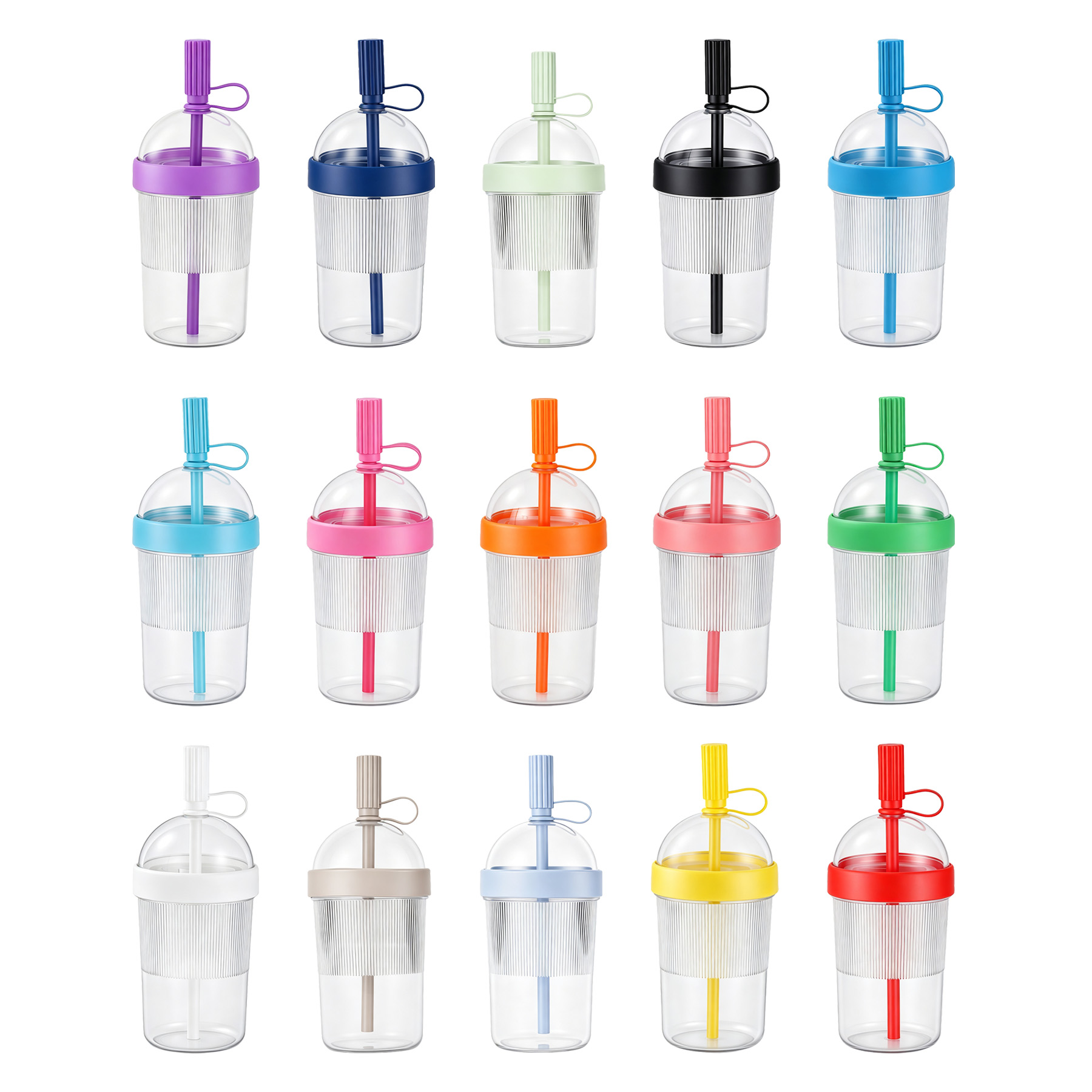 Reusable 14 Oz Iced Coffee Cup With Straw And Handle - Image 3