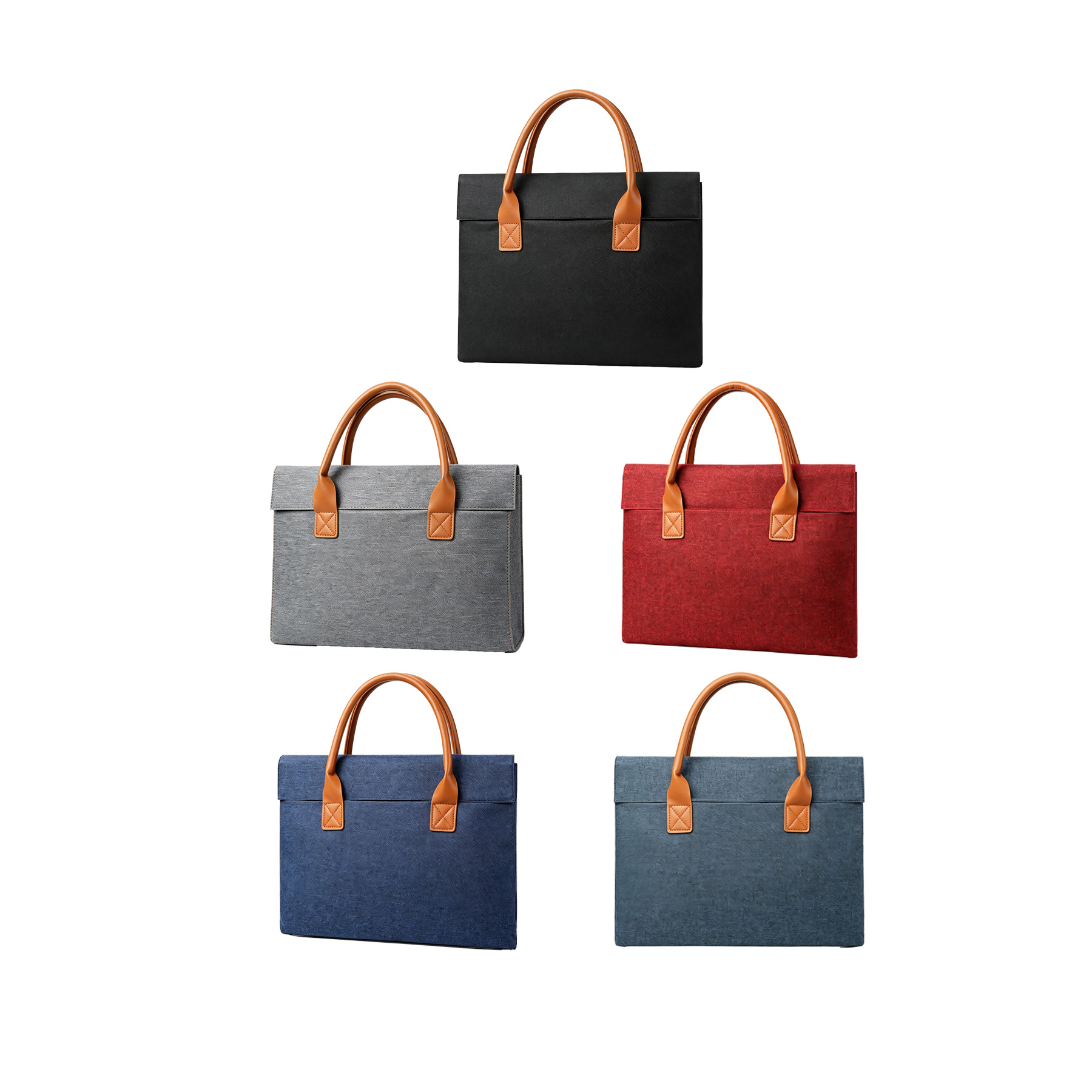 Canvas Laptop Bag With PU Handles For Work Travel - Image 3