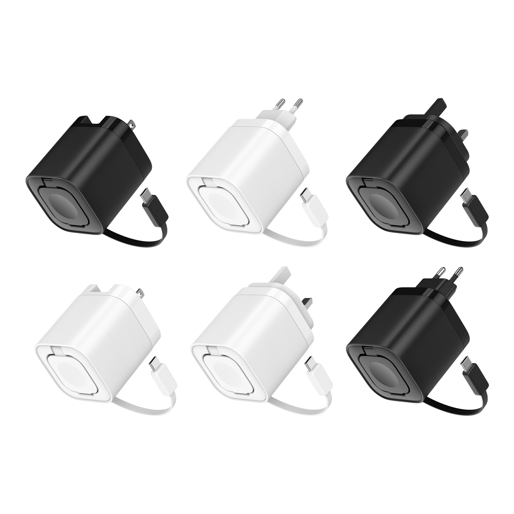 35W 4 In 1 Retractable USB C Wall Charger With Watch Pad - Image 3