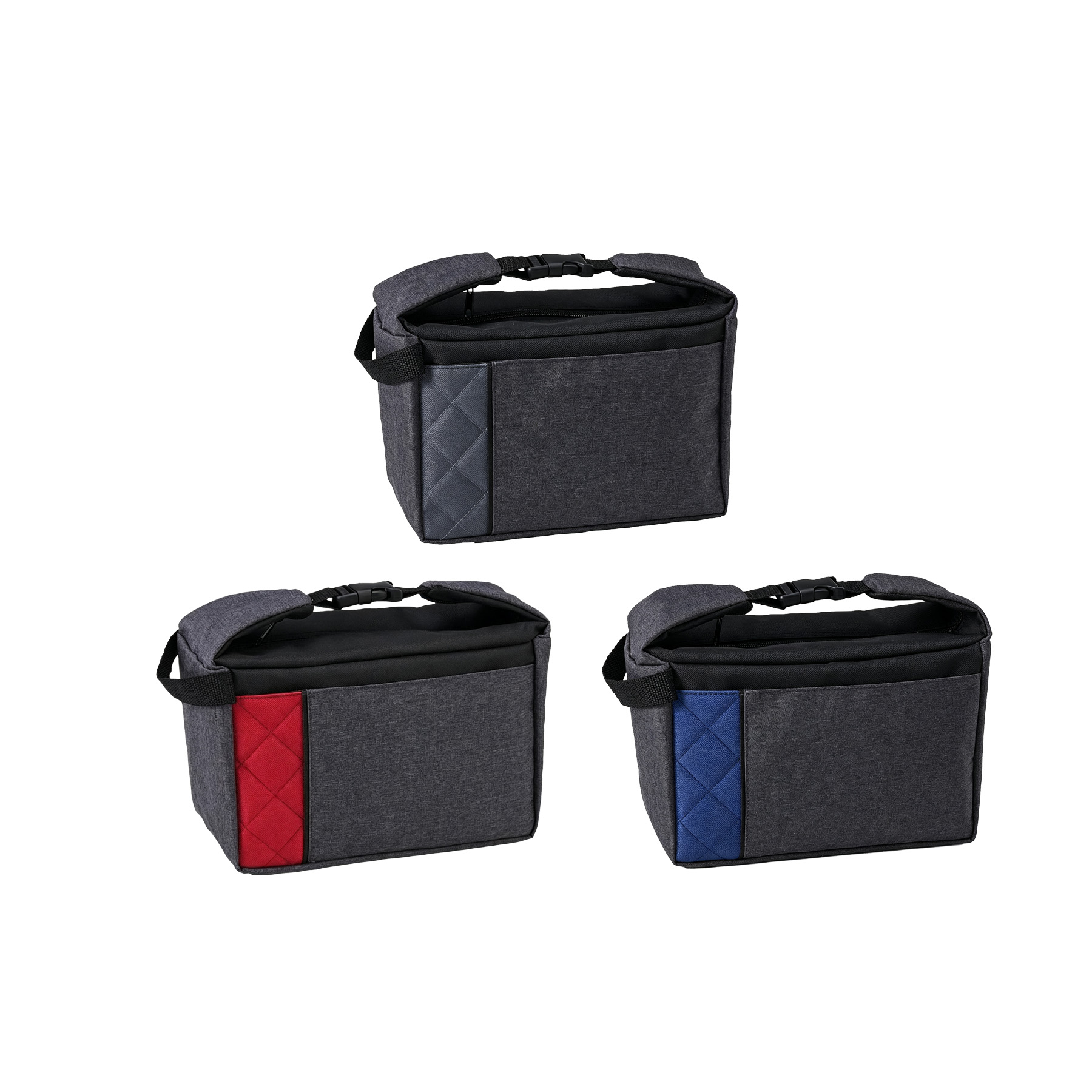 Insulated Heathered Polyester Lunch Bag With Pocket - Image 3