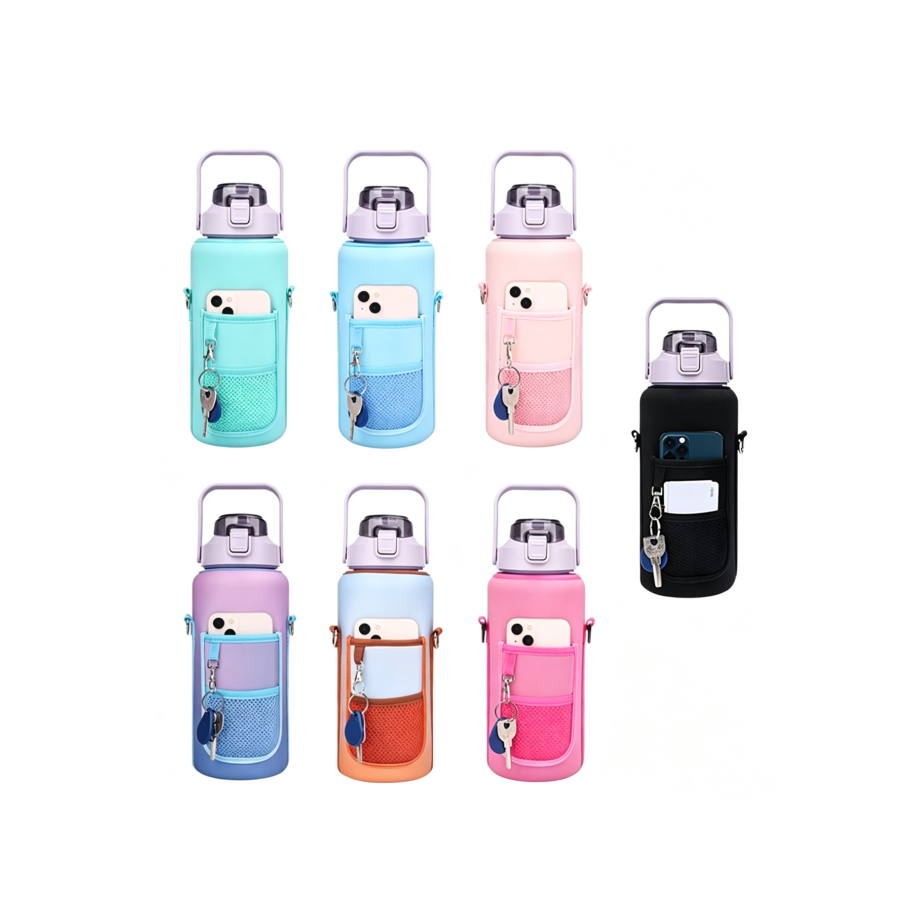 Adjustable Neoprene 40 Oz Bottle Carrier Sleeve Bag - Image 3