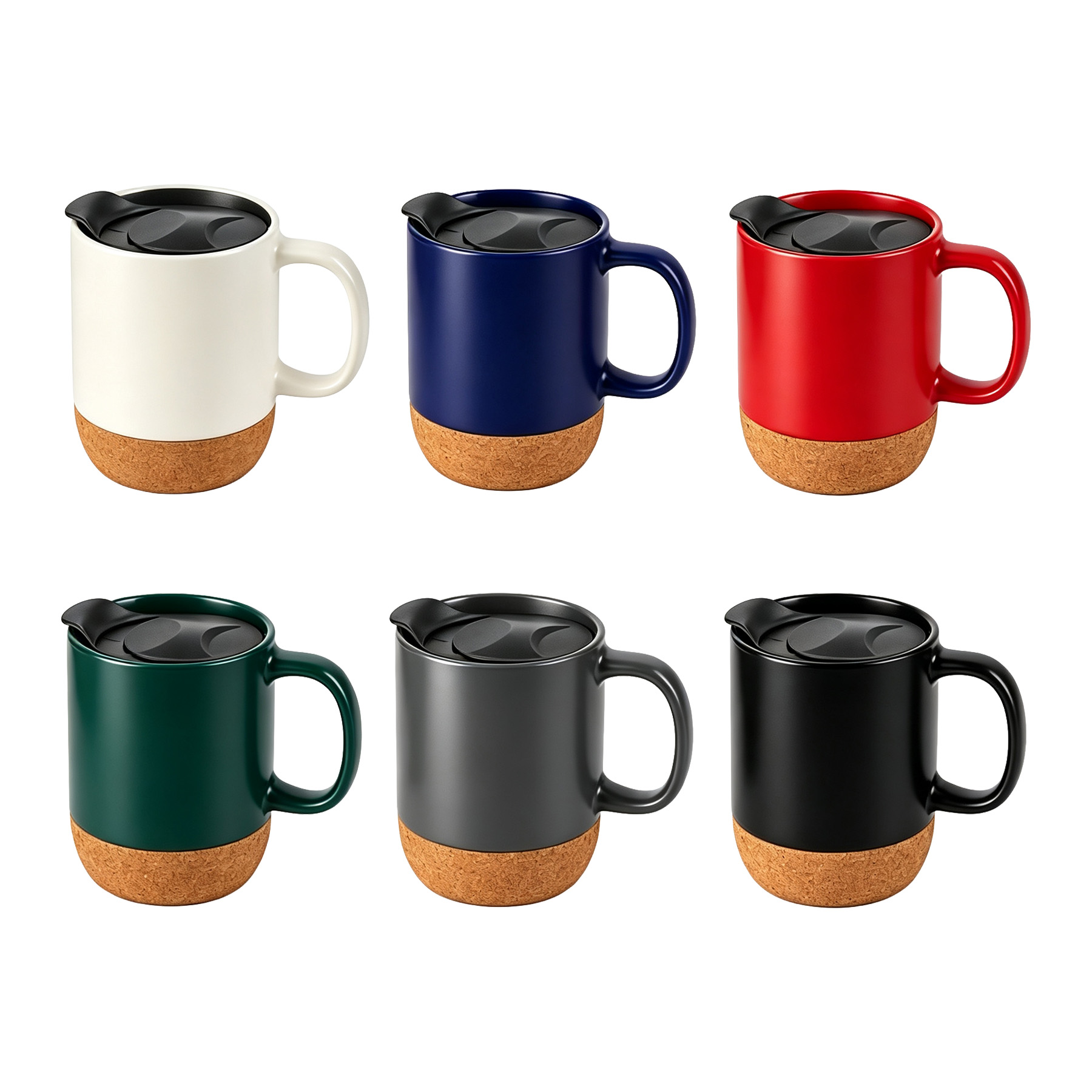 Insulated Cork Bottom Mug With Slide Lid For Desks - Image 3