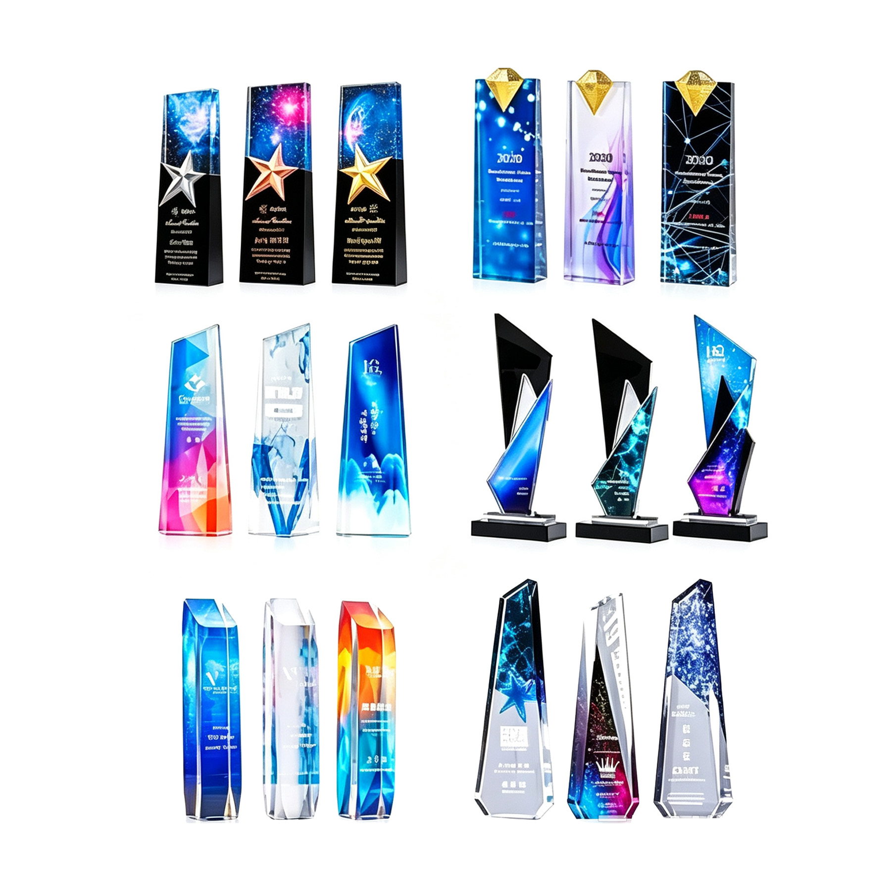 Color Printed Crystal Trophy Award For Recognition - Image 3