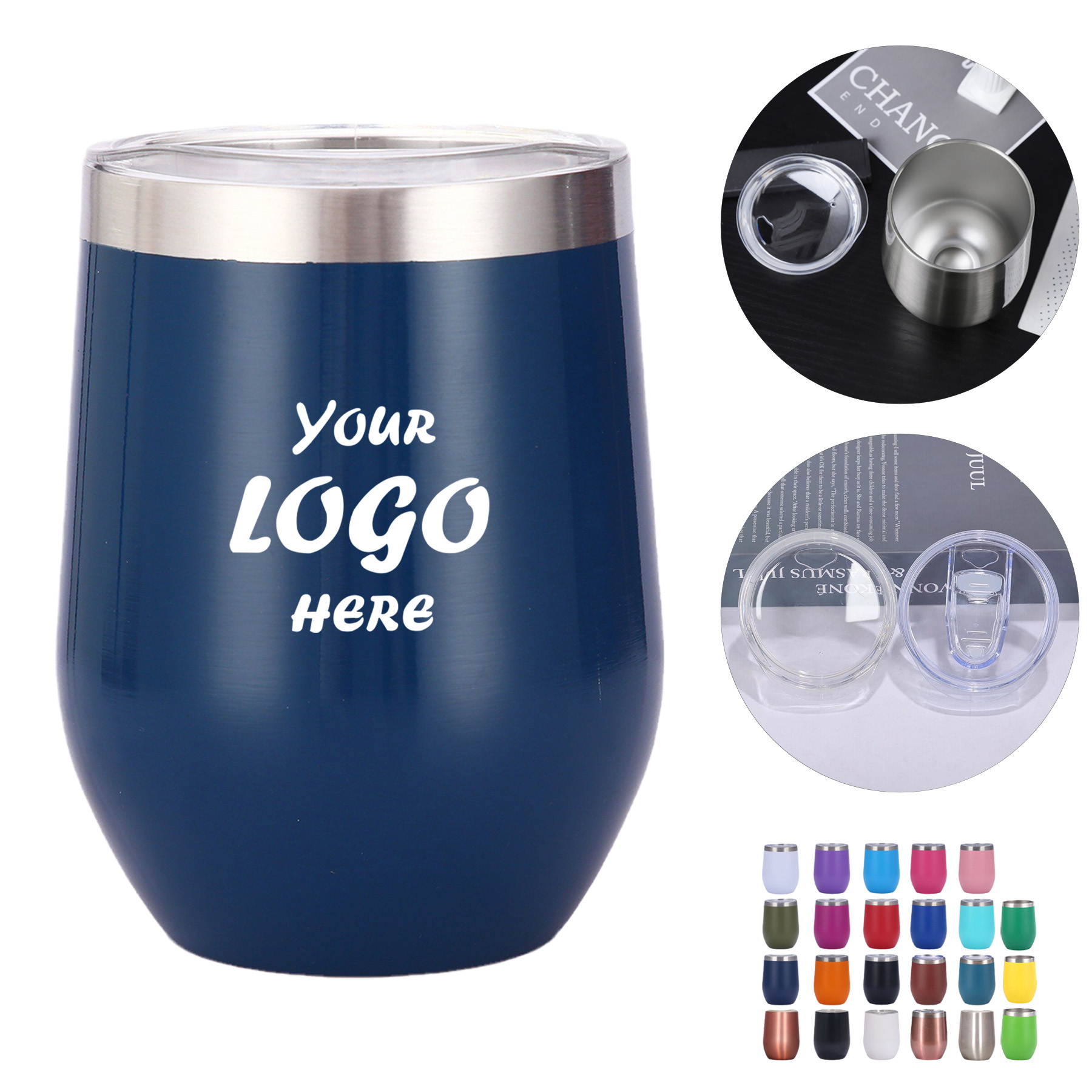 12 Oz Stainless Steel Insulated Stemless Wine Tumbler
