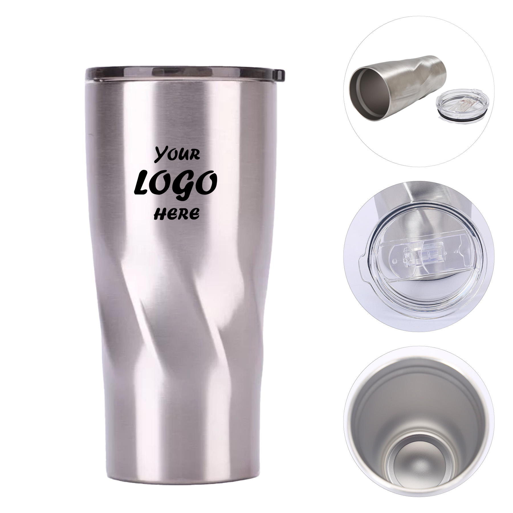 20 Oz Stainless Steel Insulated Tumbler With Clear Lid