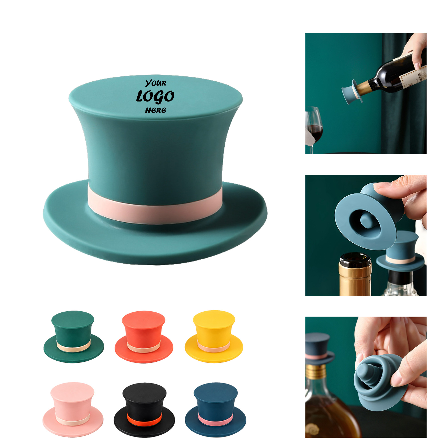 Novelty Gentleman Hat Silicone Wine Bottle Stopper