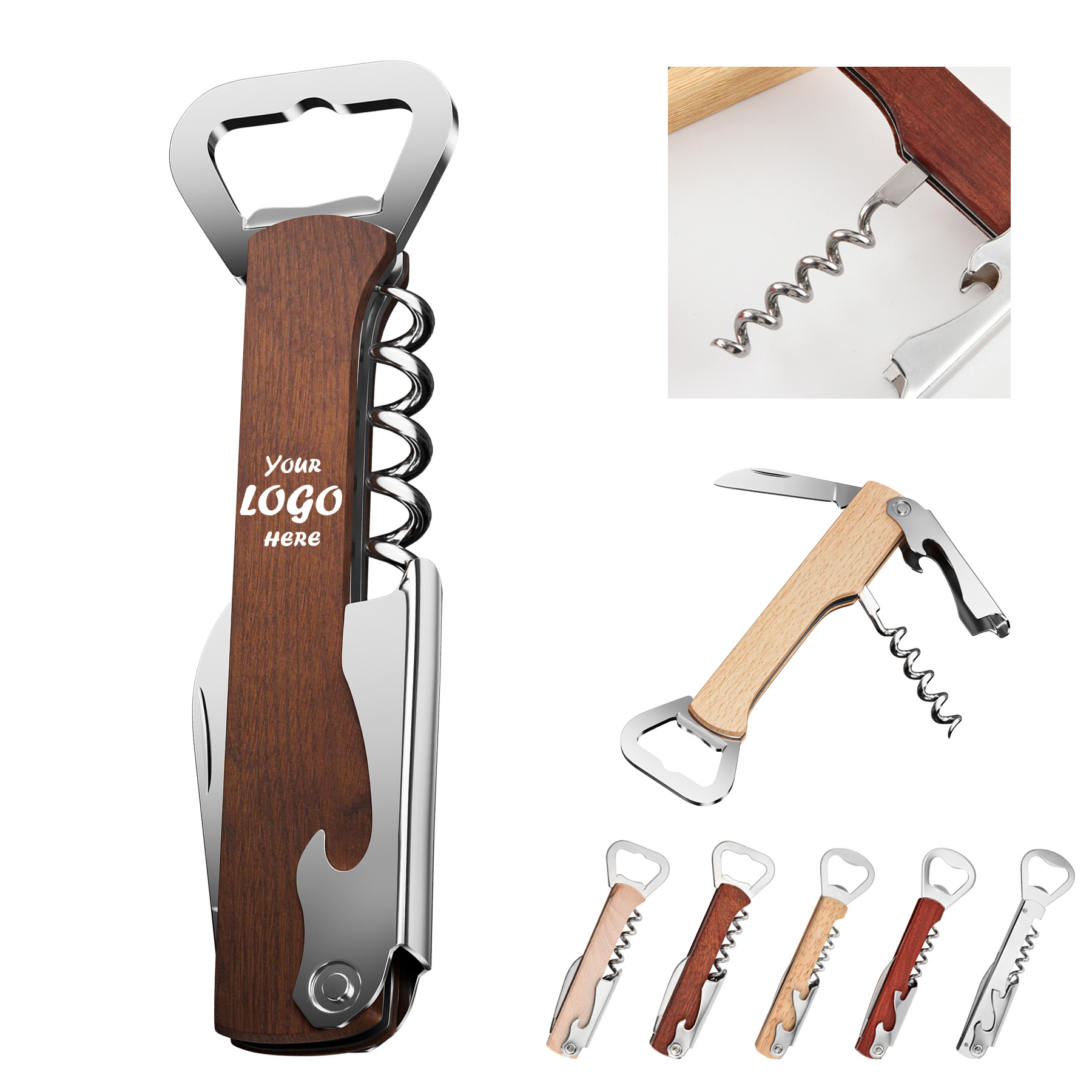 Premium Leatherette 4-in-1 Wine Bottle Opener Tool