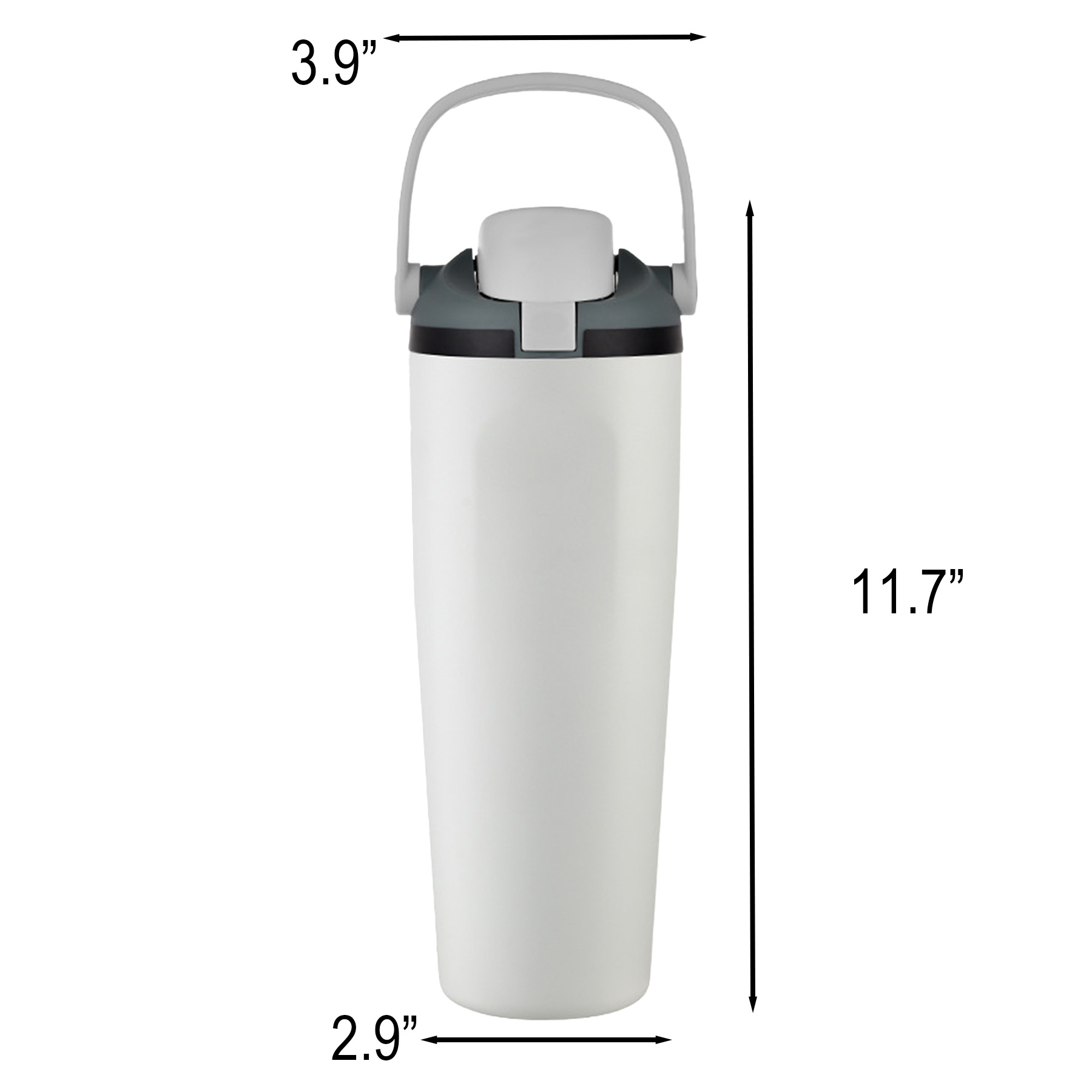 30 Oz Recycled Stainless Steel Vacuum Tumbler With Handle - Image 2