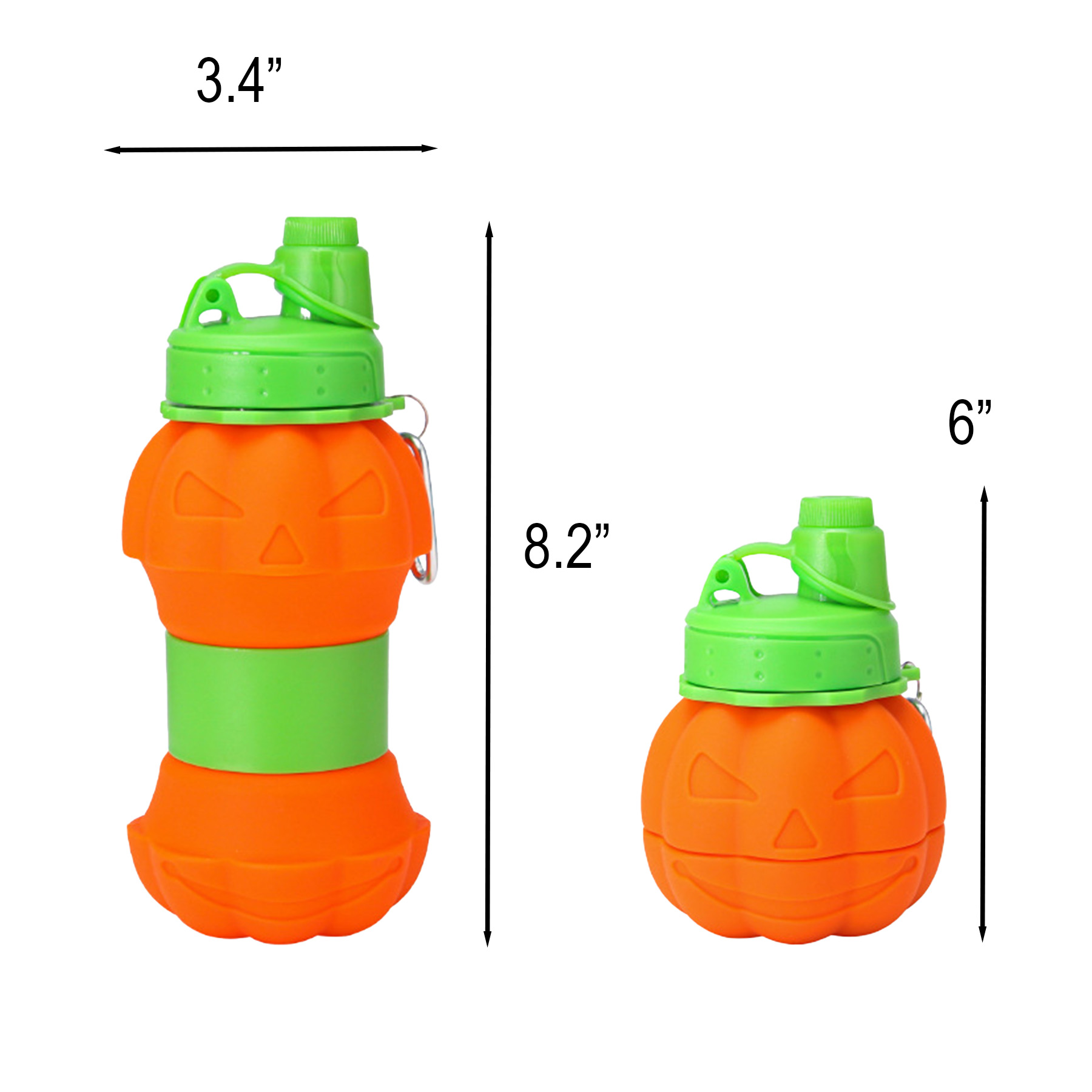 18 Oz Halloween Pumpkin Collapsible Silicone Water Cup - Image 2