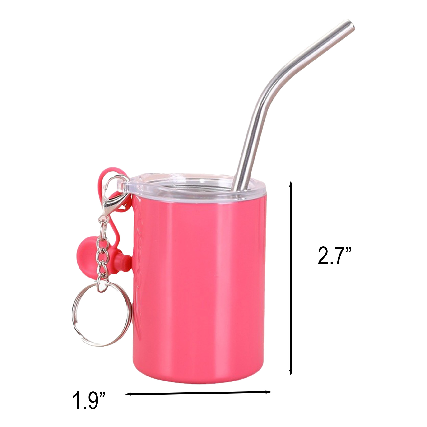 3 Oz Vacuum Insulated Stainless Steel Shot Tumbler Keychain - Image 2