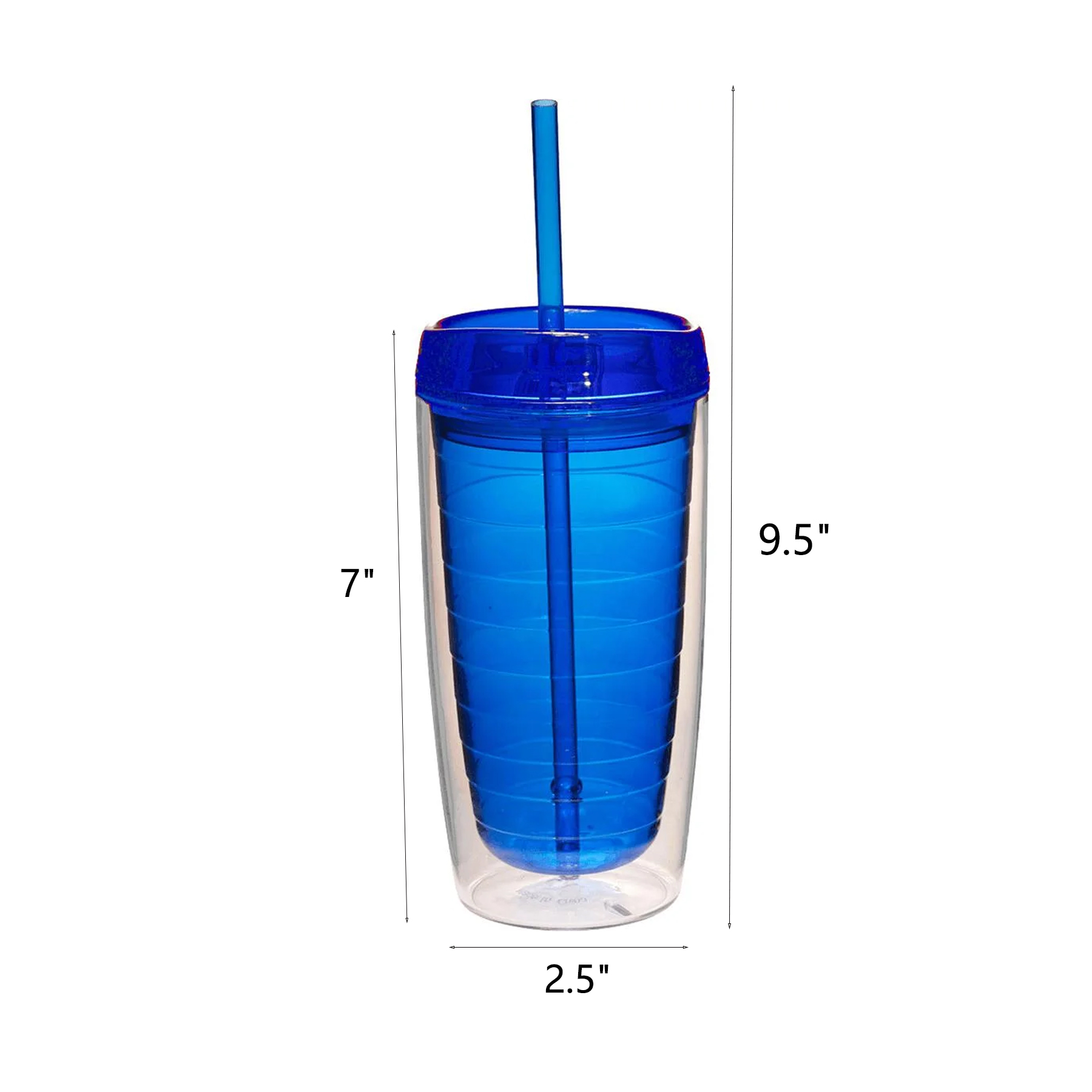Double Wall 16 Oz Acrylic Tumbler With Straw Lid - Image 2