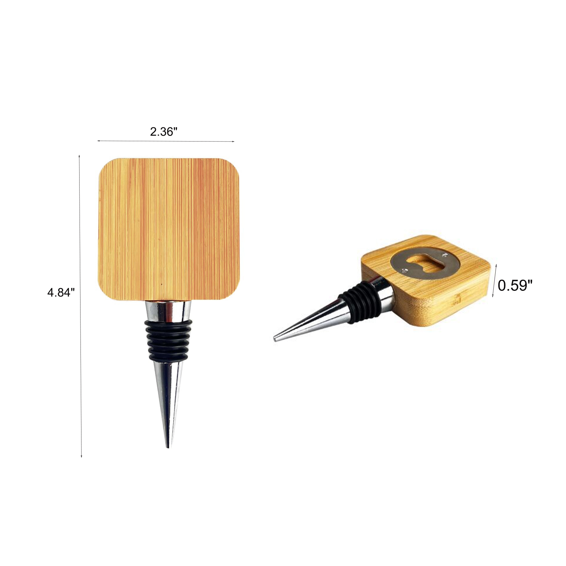 Bamboo Bottle Opener And Wine Stopper Gift Set For Bars - Image 2