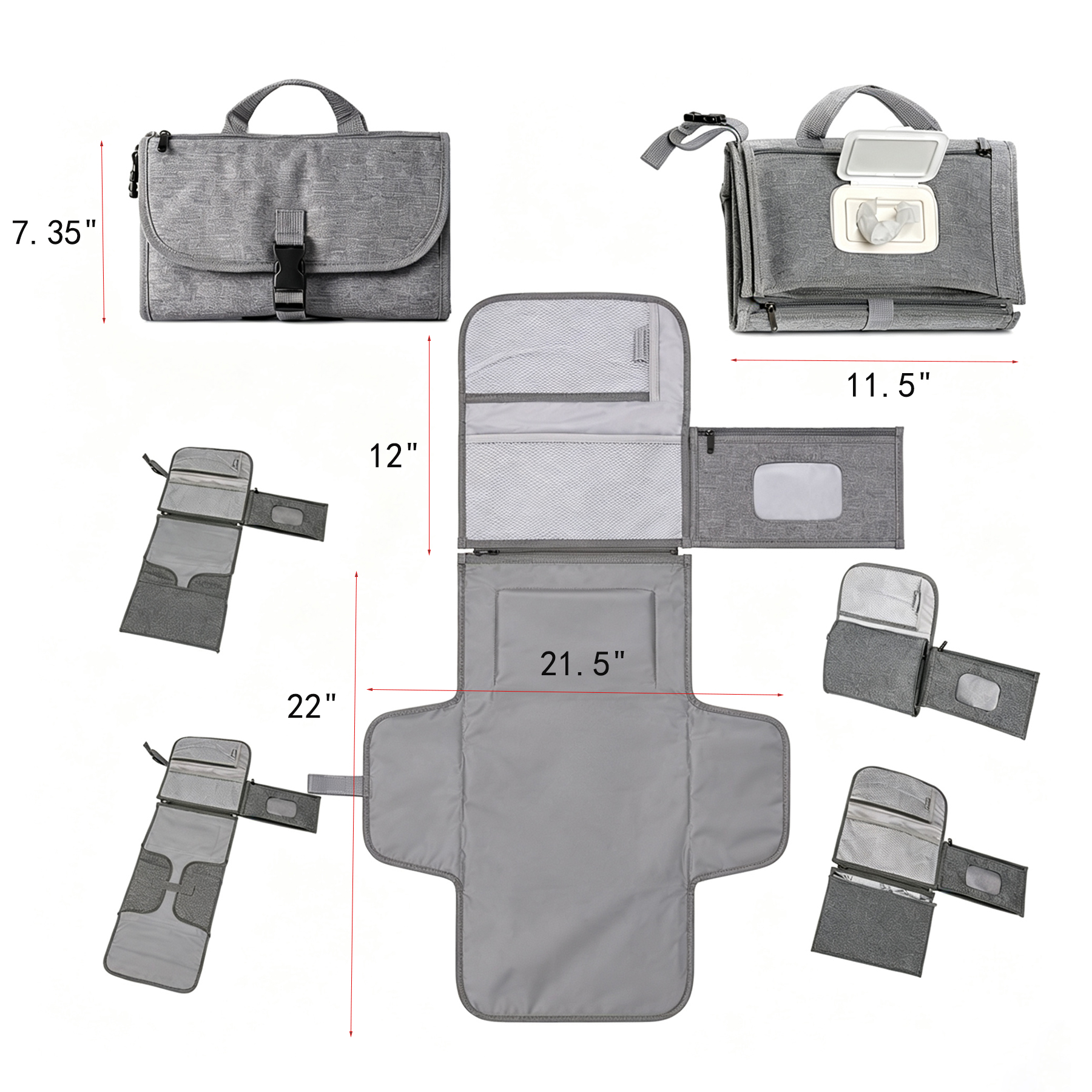 Waterproof Portable Baby Changing Pad With Storage - Image 2