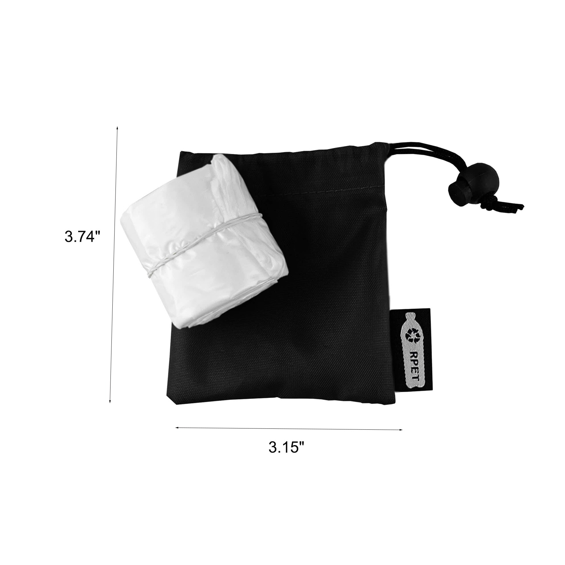 Compact PE Rain Poncho With Recycled RPET Drawstring Pouch - Image 2