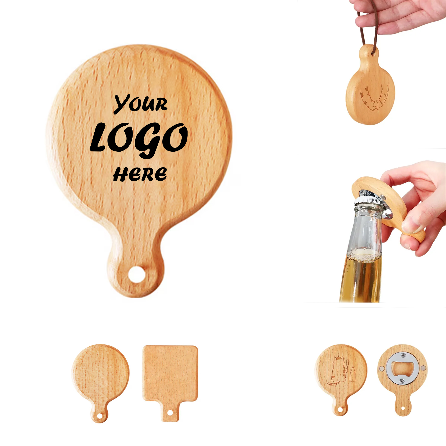 Magnetic Wooden Handle Bottle Opener For Kitchens - Image 2
