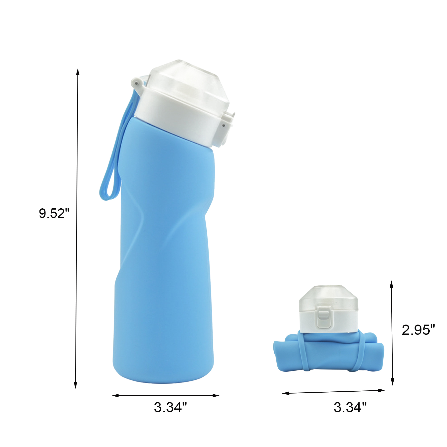 Collapsible 23.6 Oz Silicone Water Bottle For Outdoors - Image 2