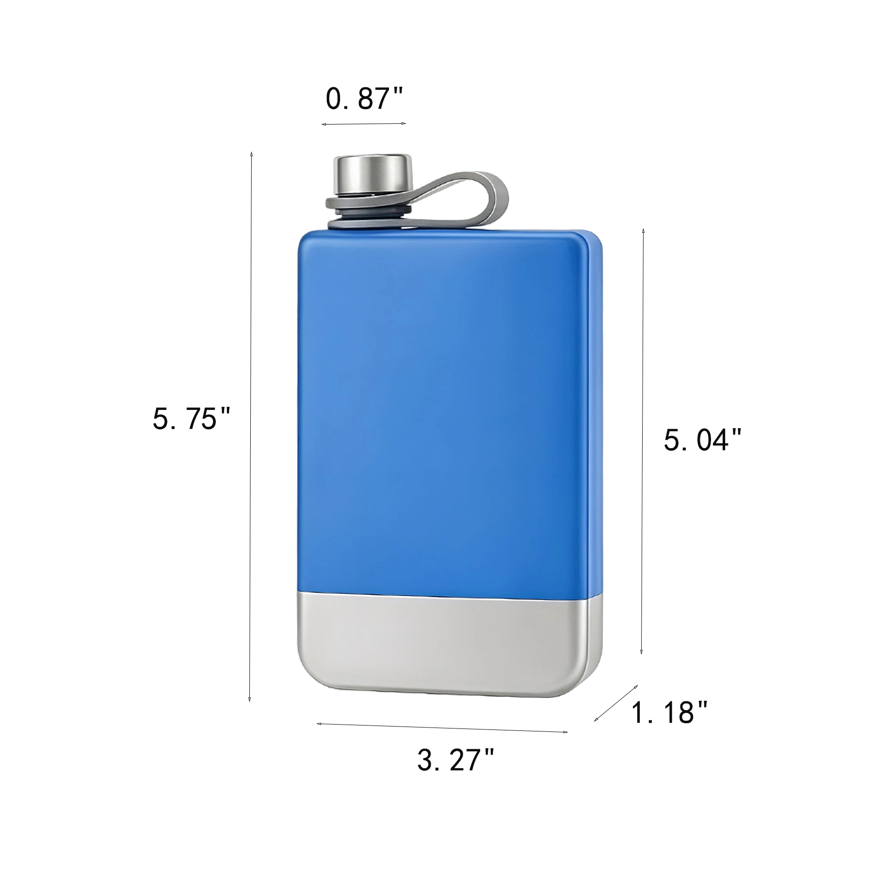 Two Tone 9 Oz Stainless Steel Hip Flask With Screw Lid - Image 2