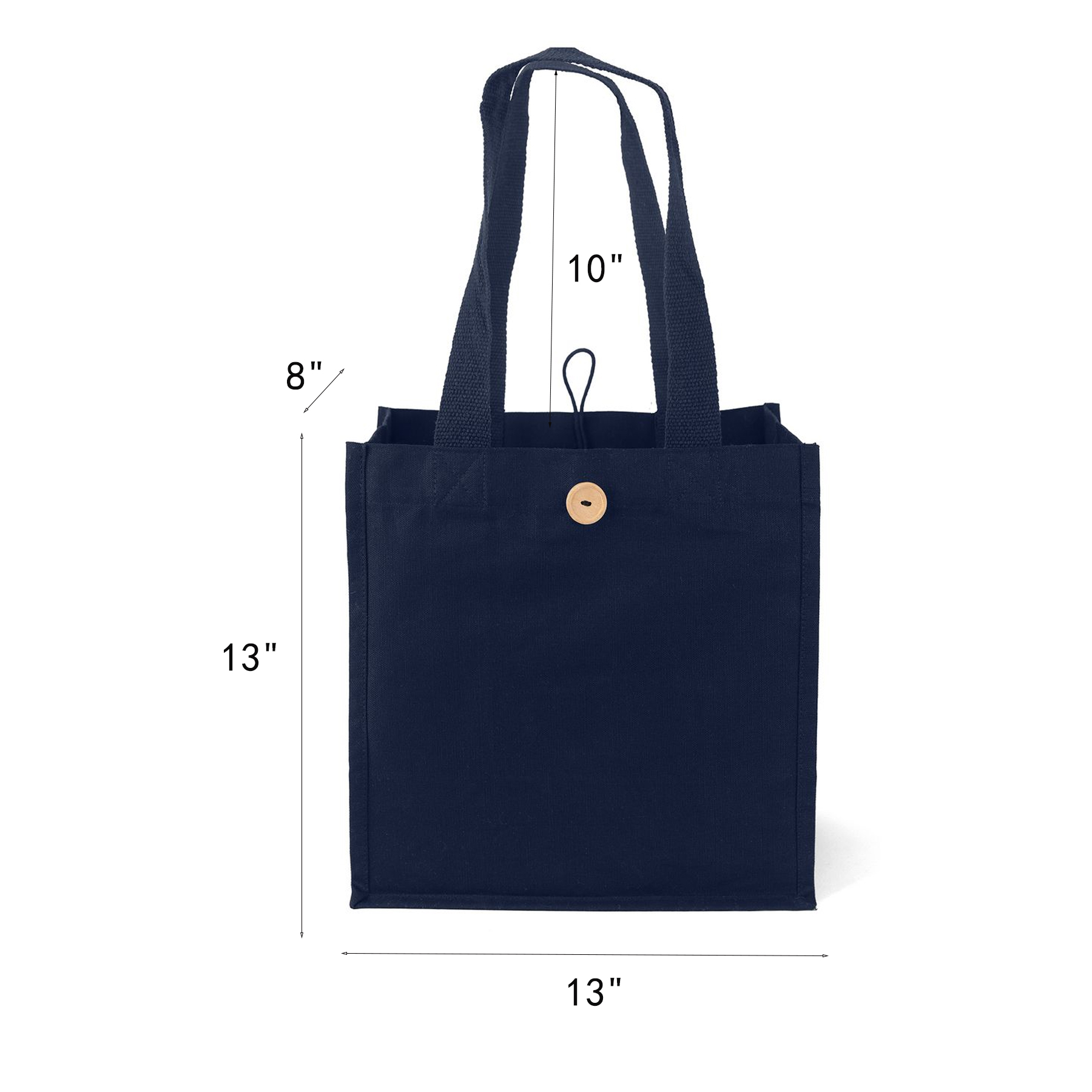 Durable Cotton Tote Bag With Button Loop Closure For Events - Image 2