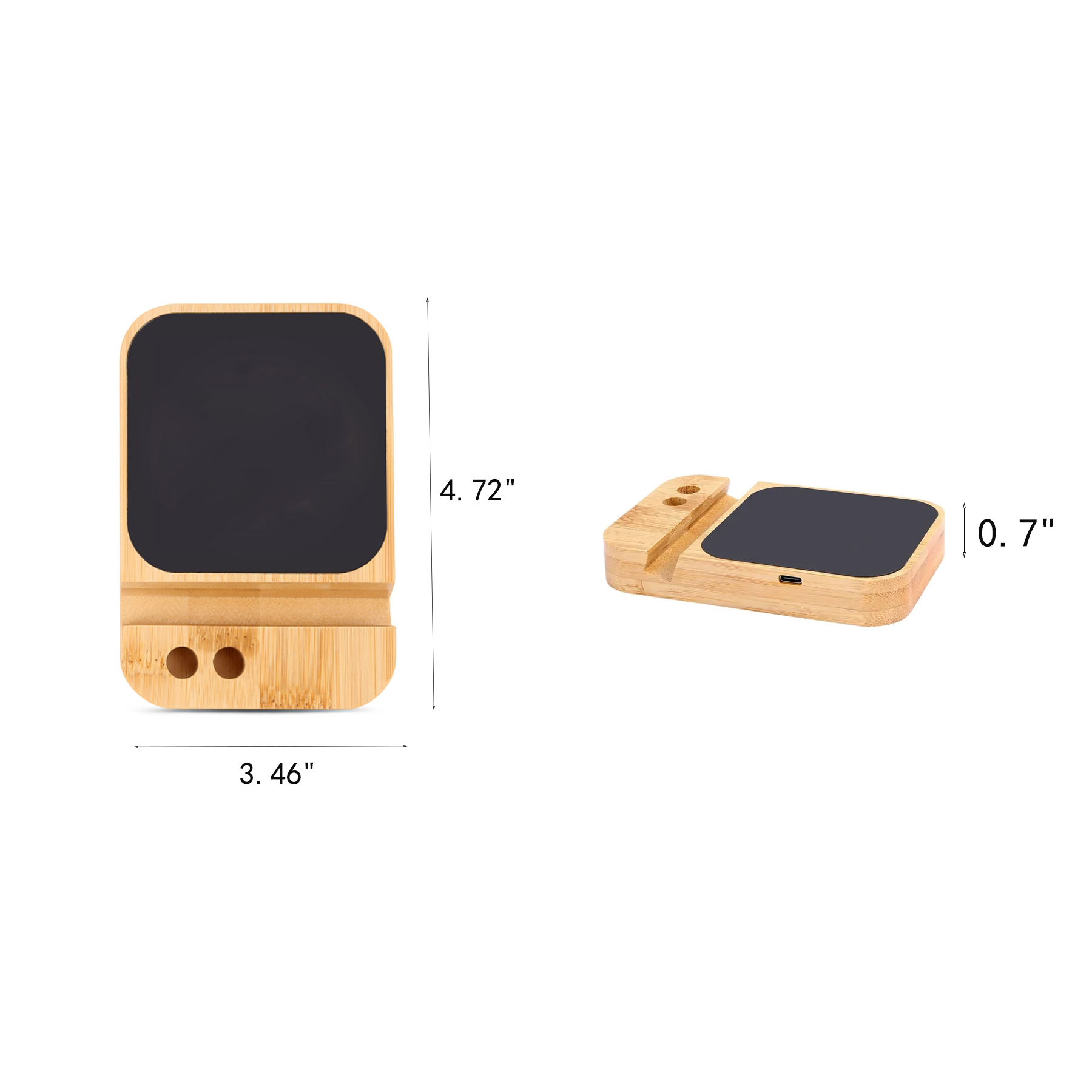 Bamboo 4 In 1 Wireless Charger Cable Kit Phone Holder - Image 2