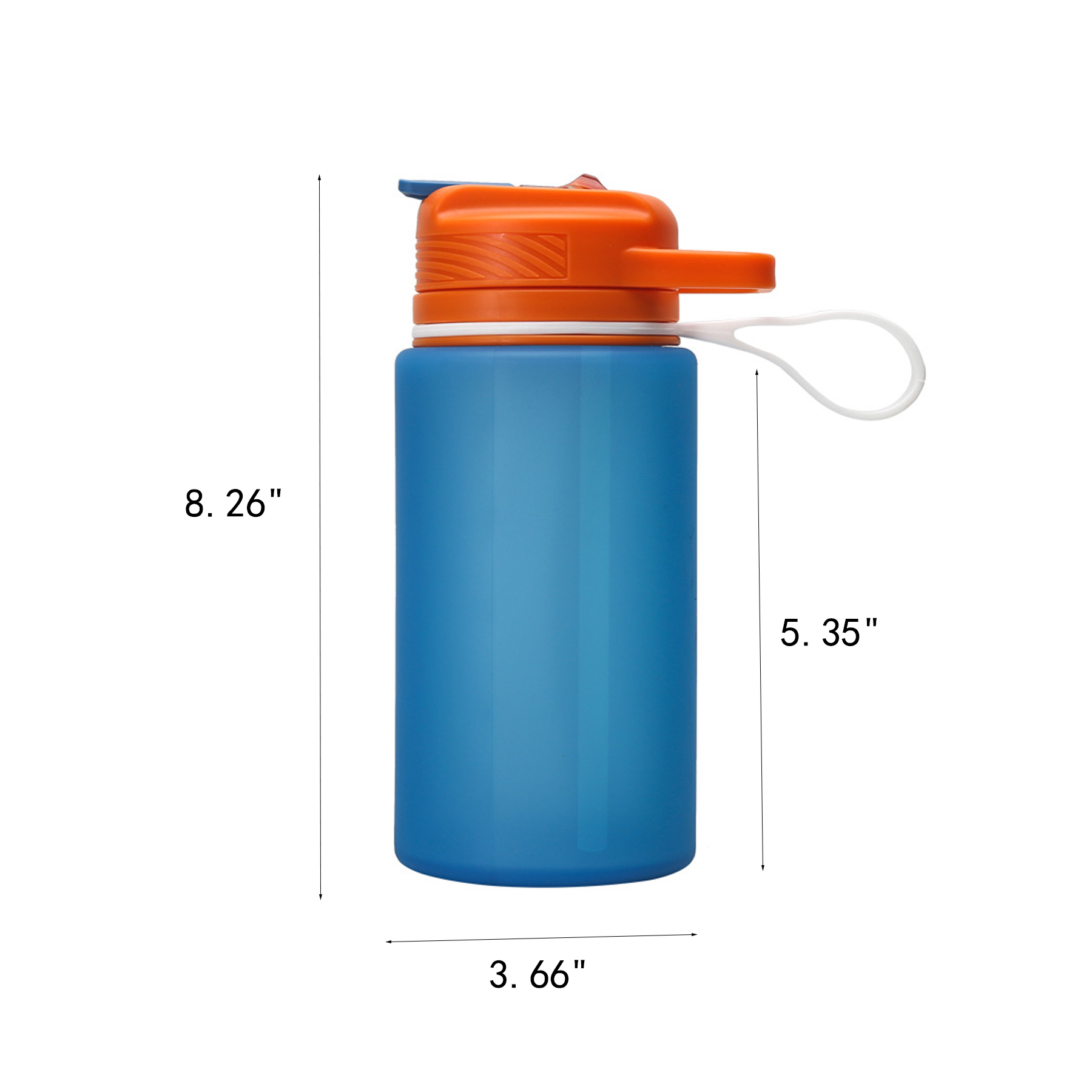 Collapsible Silicone Water Bottle With Folding Straw Lid - Image 2