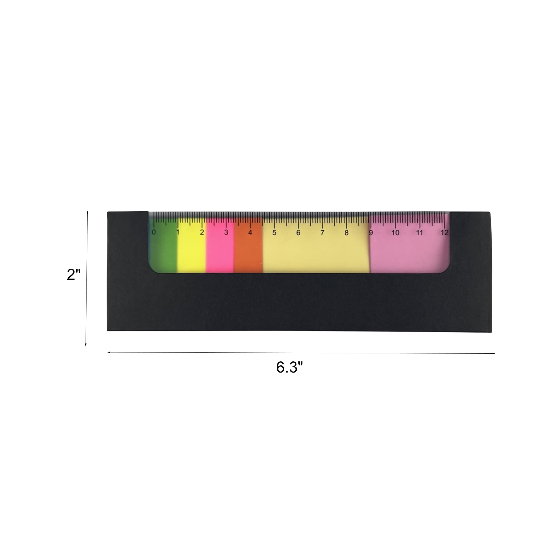 Clear Sticky Note Ruler With Neon Page Flags For Desks - Image 2