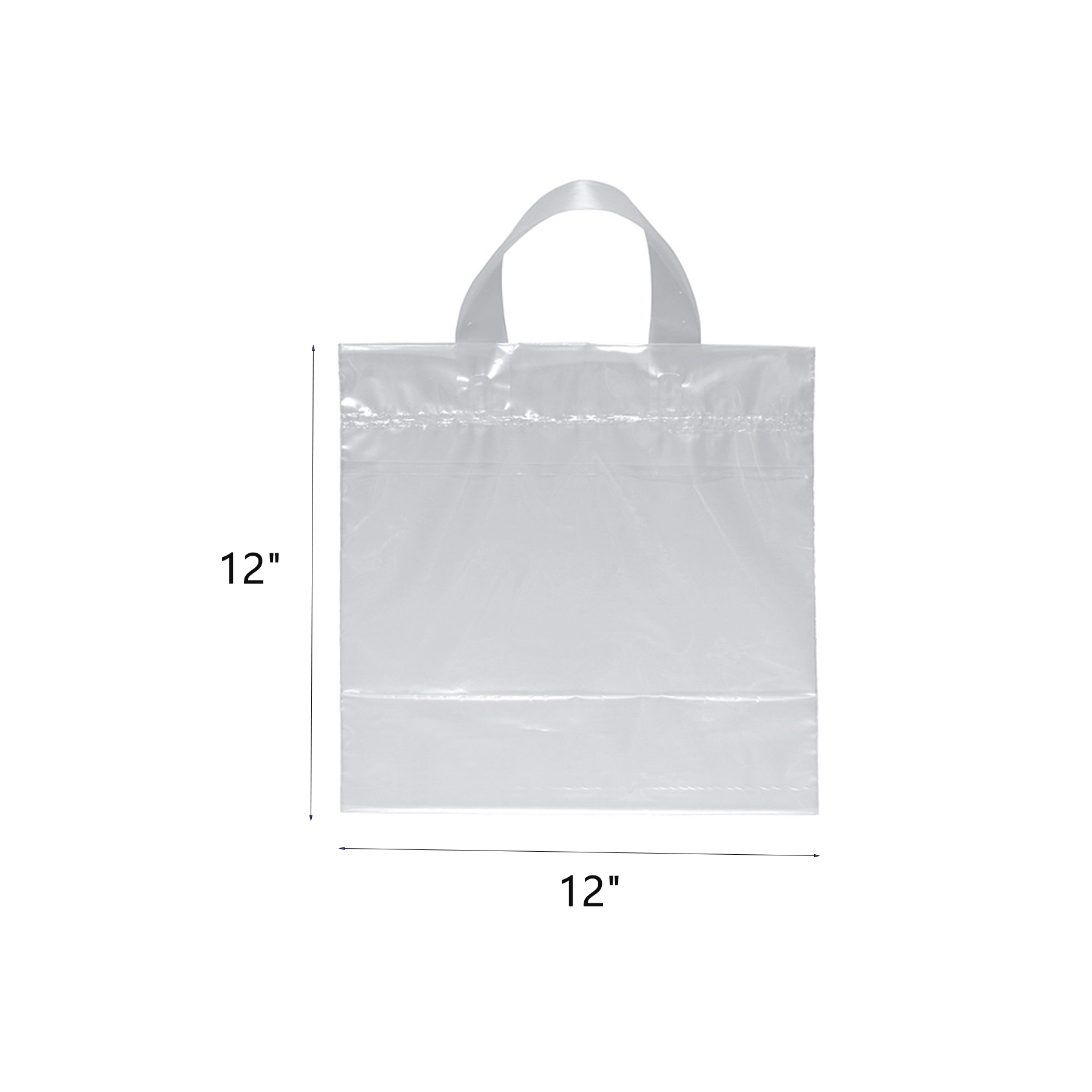 Clear Soft Loop Handle Plastic Bag With Bottom Gusset - Image 2