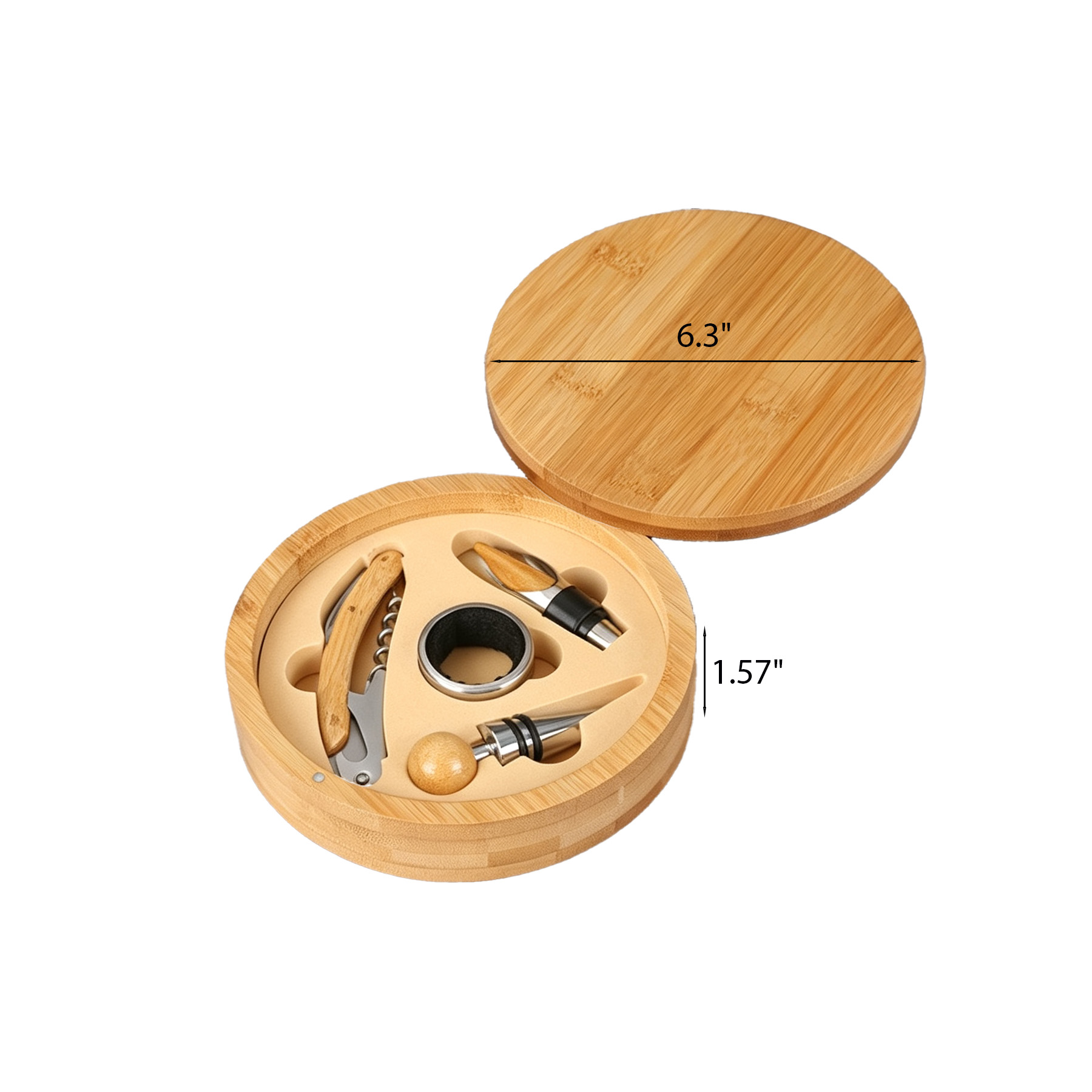 Premium Wooden Wine Accessory Gift Set With Storage Box - Image 2