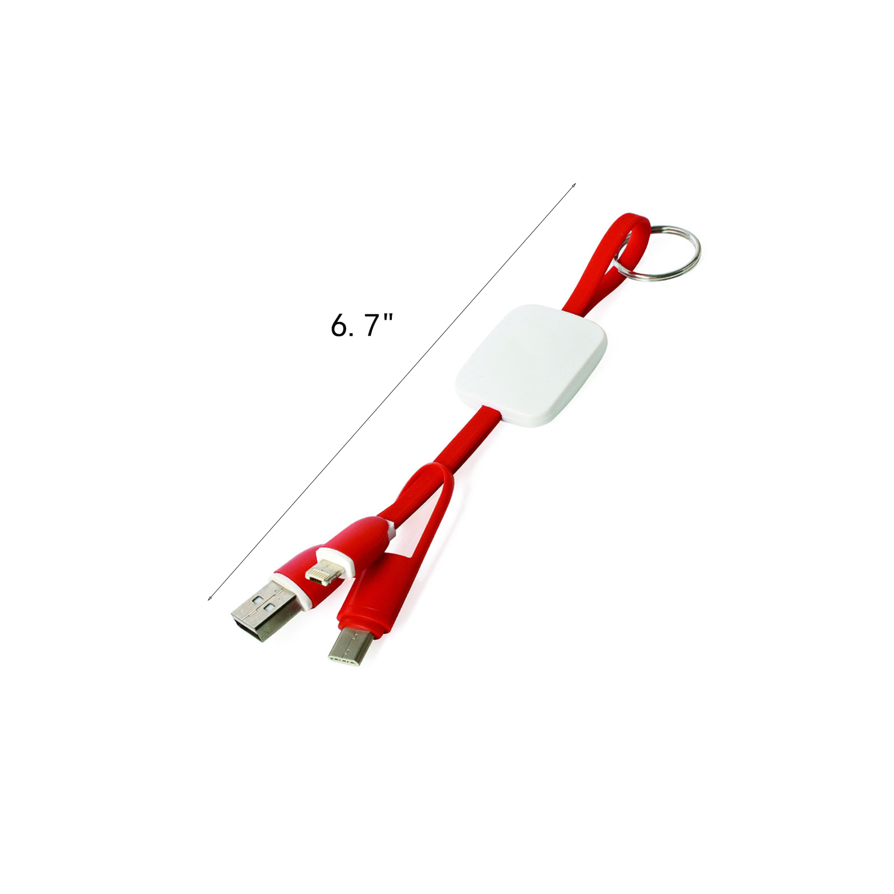 Compact 3 In 1 Charging Cable With Keyring For Travel - Image 2
