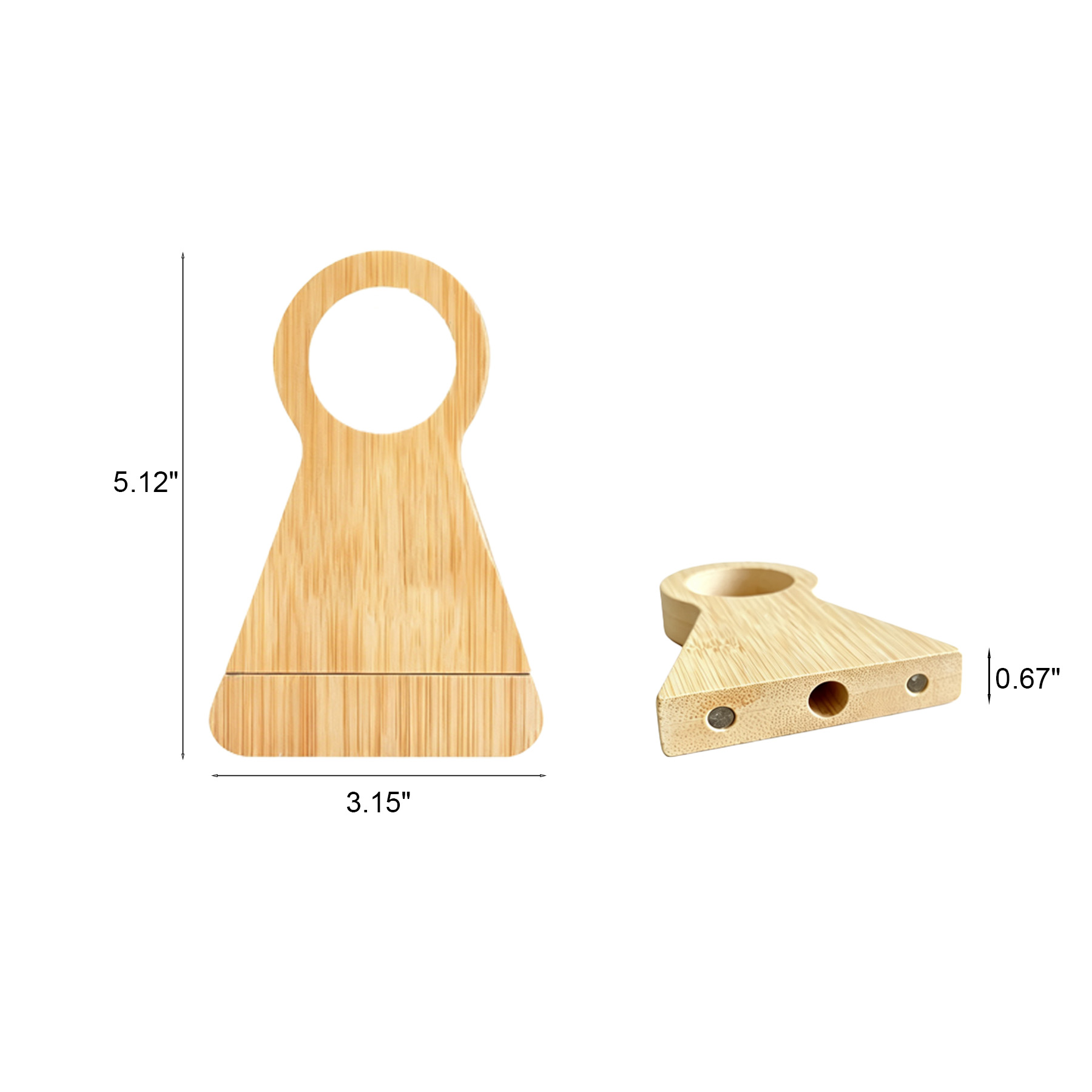 Bamboo Wine Bottle Stand With Integrated Corkscrew - Image 2