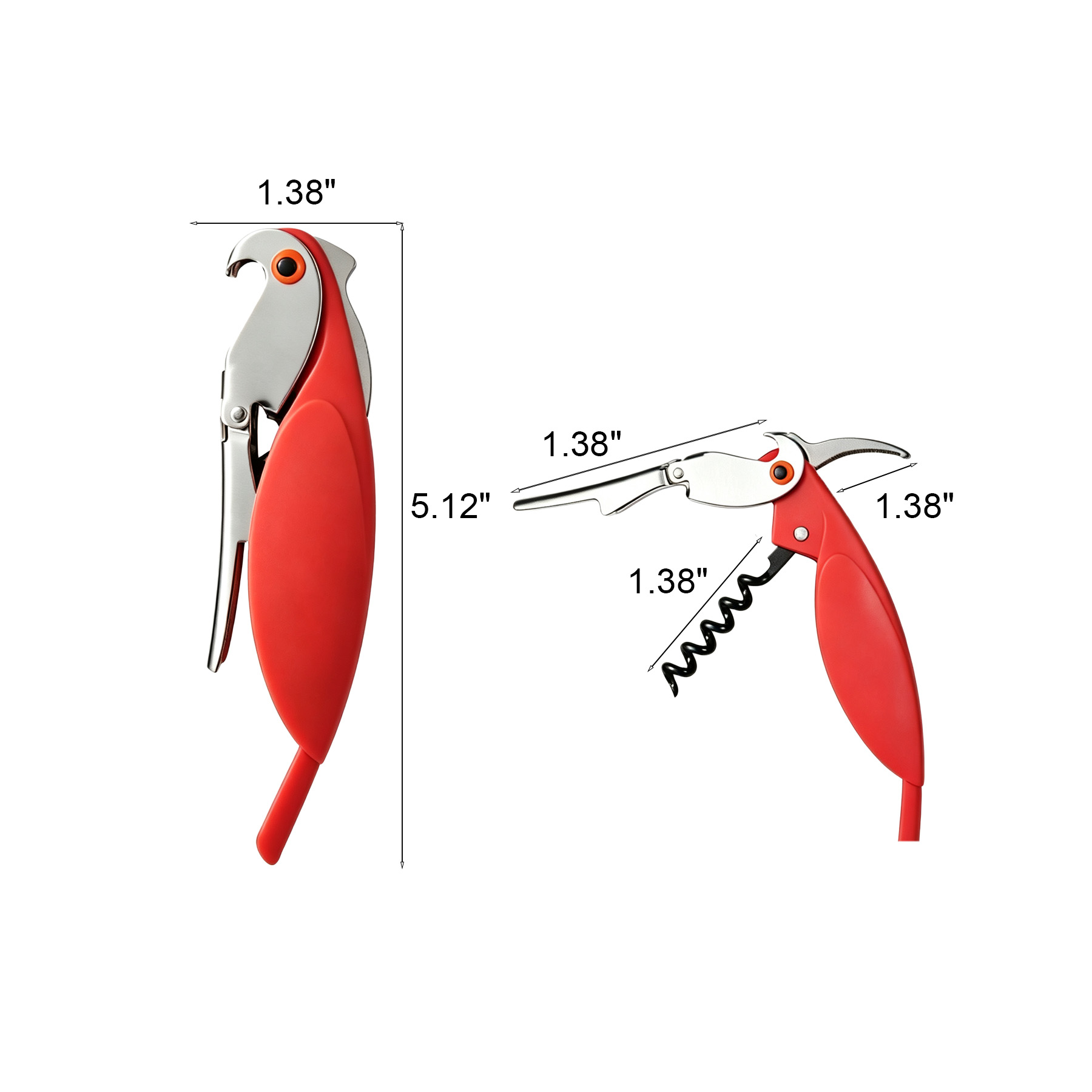 Parrot Shaped Stainless Steel Wine Corkscrew With Knife - Image 2